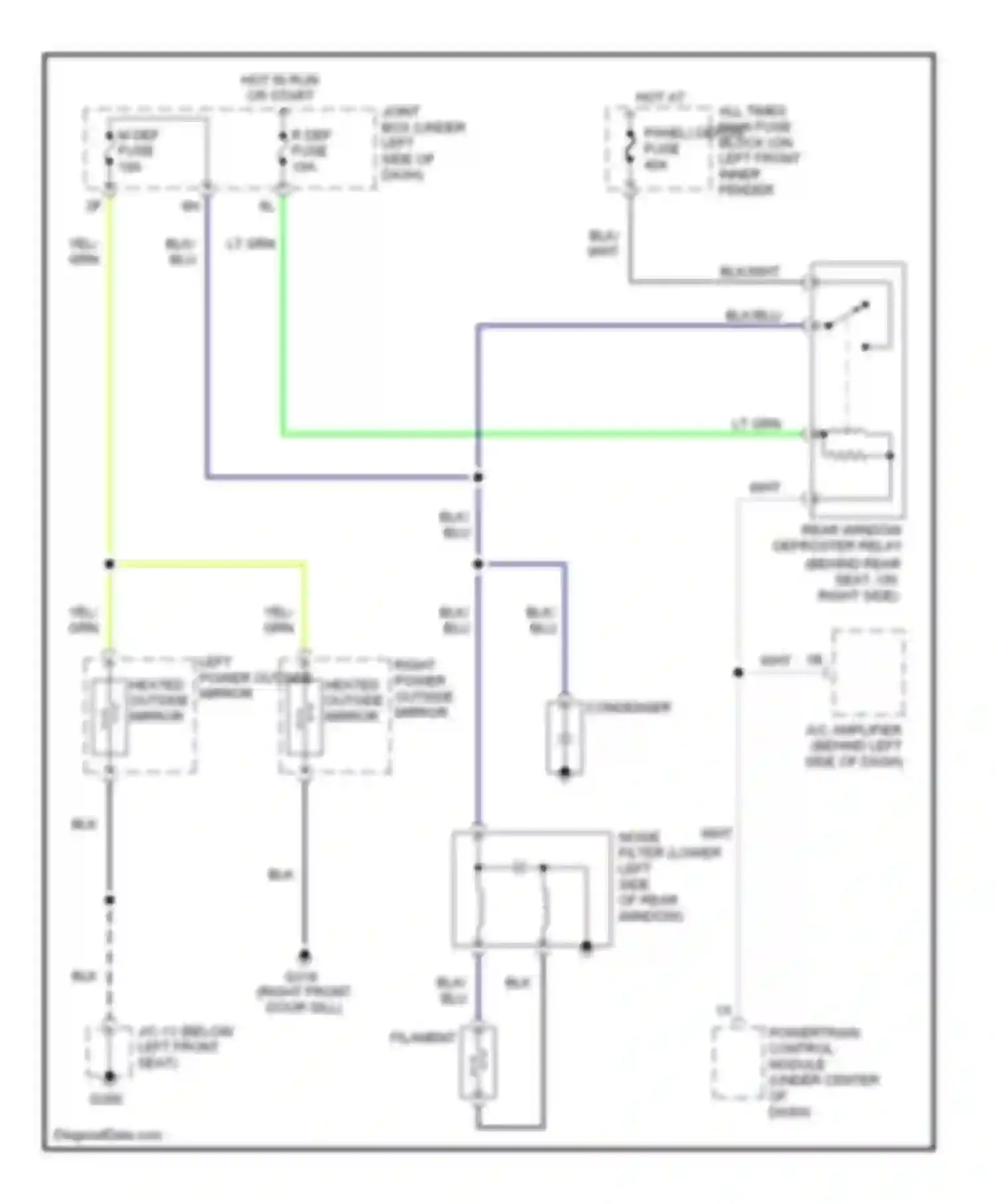 Millenia Mazda I facelift (2000-2003): Defogger circuit