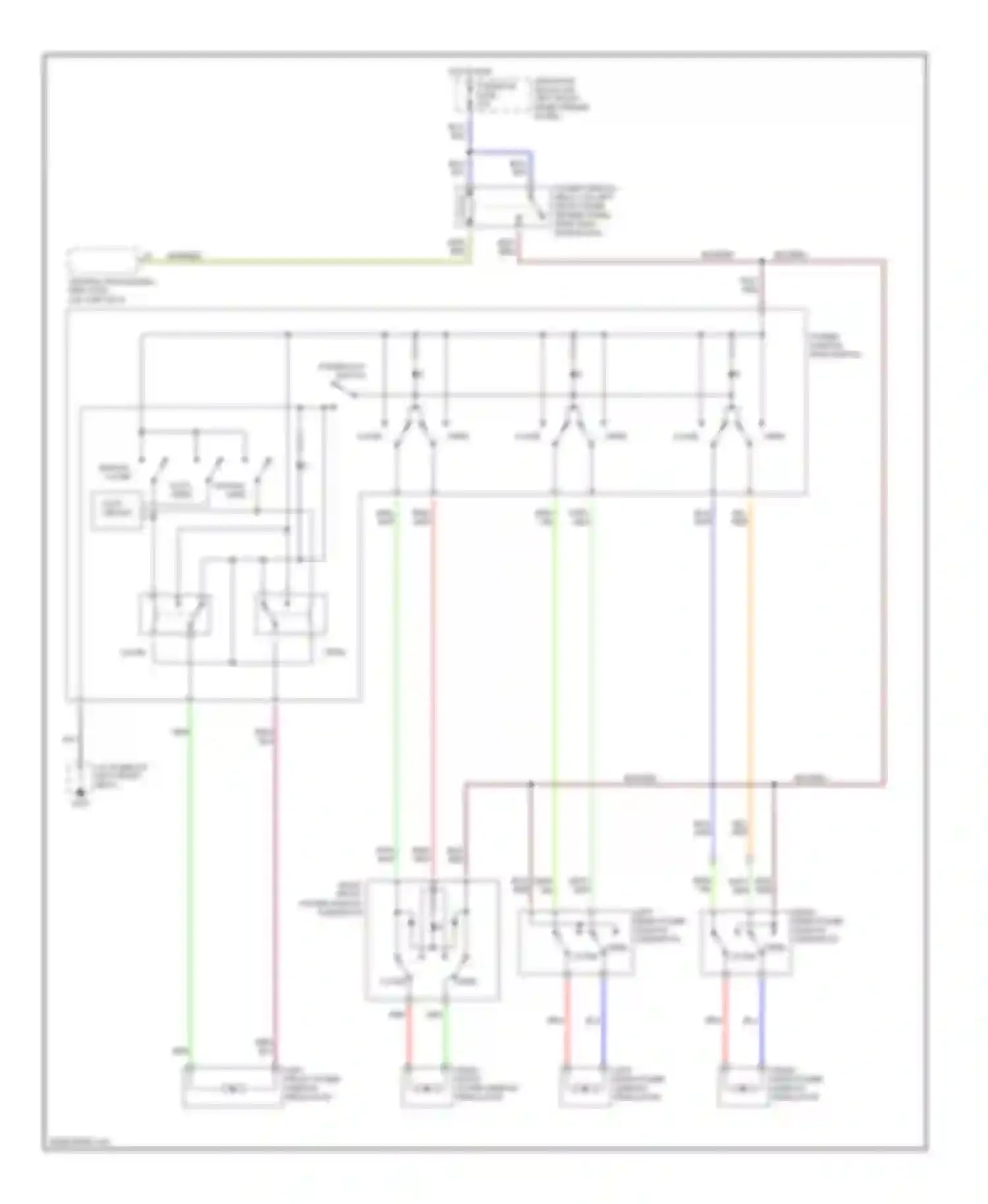 Millenia Mazda I facelift (2000-2003): Power window circuit