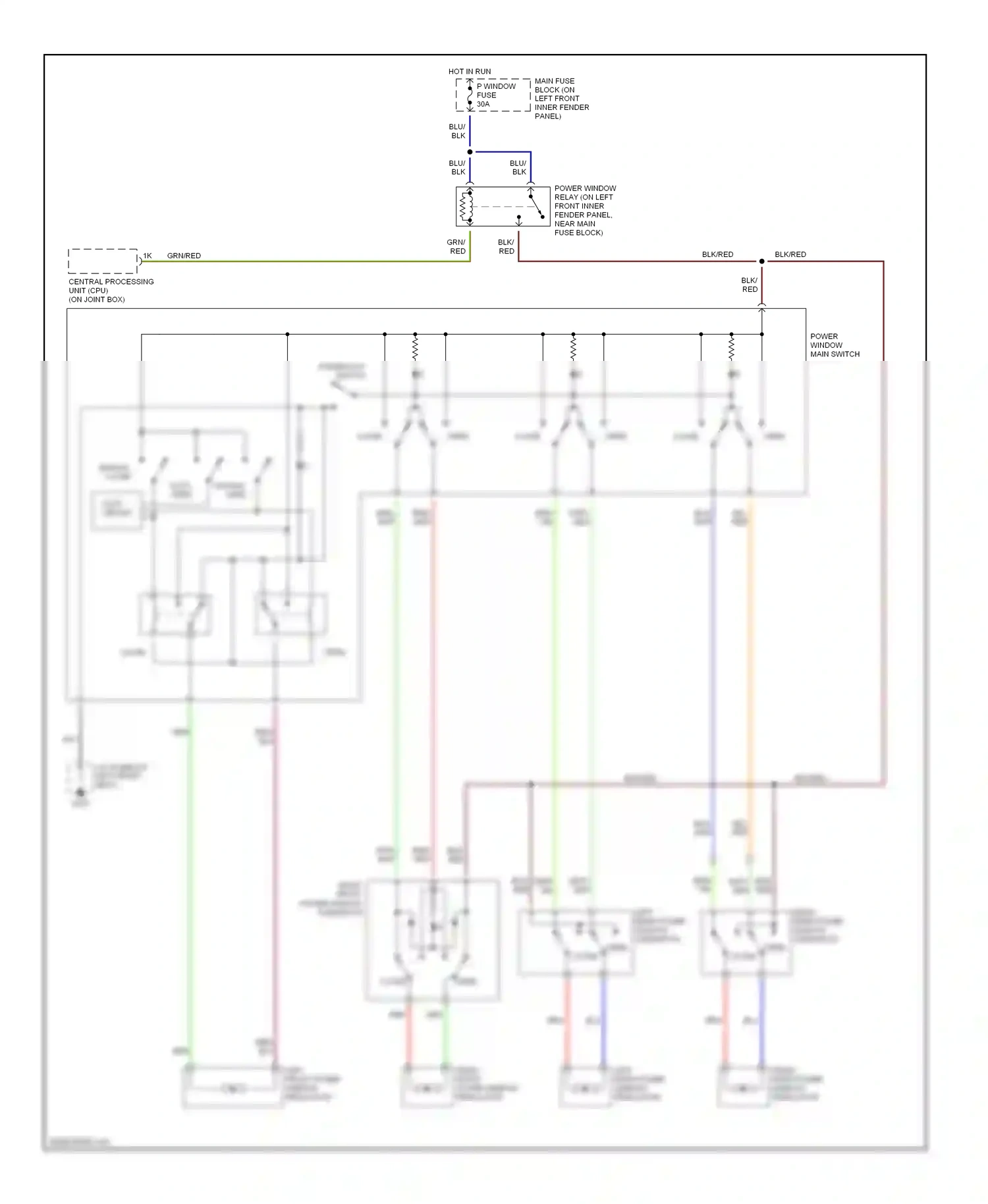 Mazda Millenia I facelift (2000-2003) central processing unit (cpu) (on joint box) wiring diagram  (3 of 3)