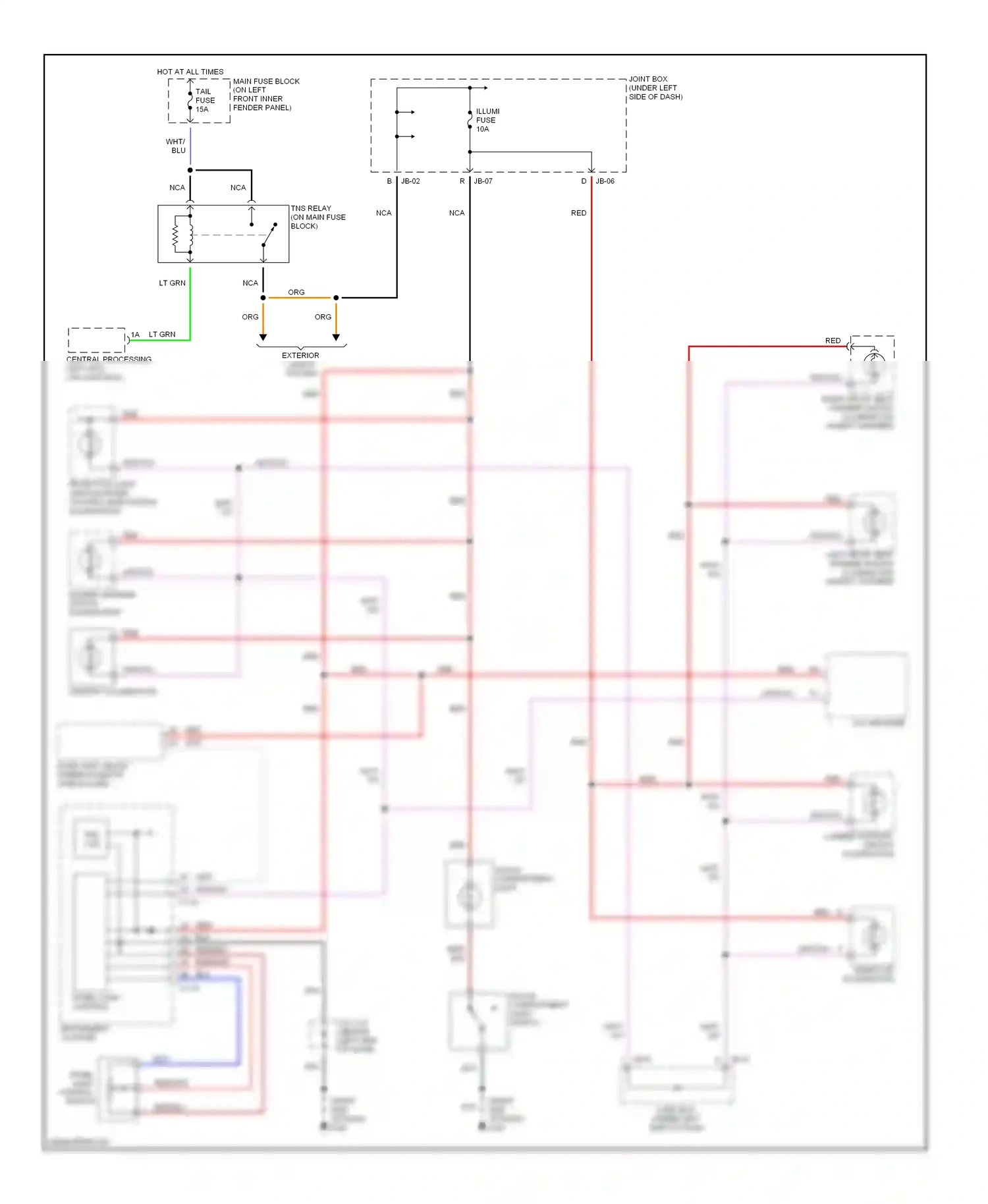 Mazda Millenia I facelift (2000-2003) central processing unit (cpu) (on joint box) wiring diagram  (2 of 3)