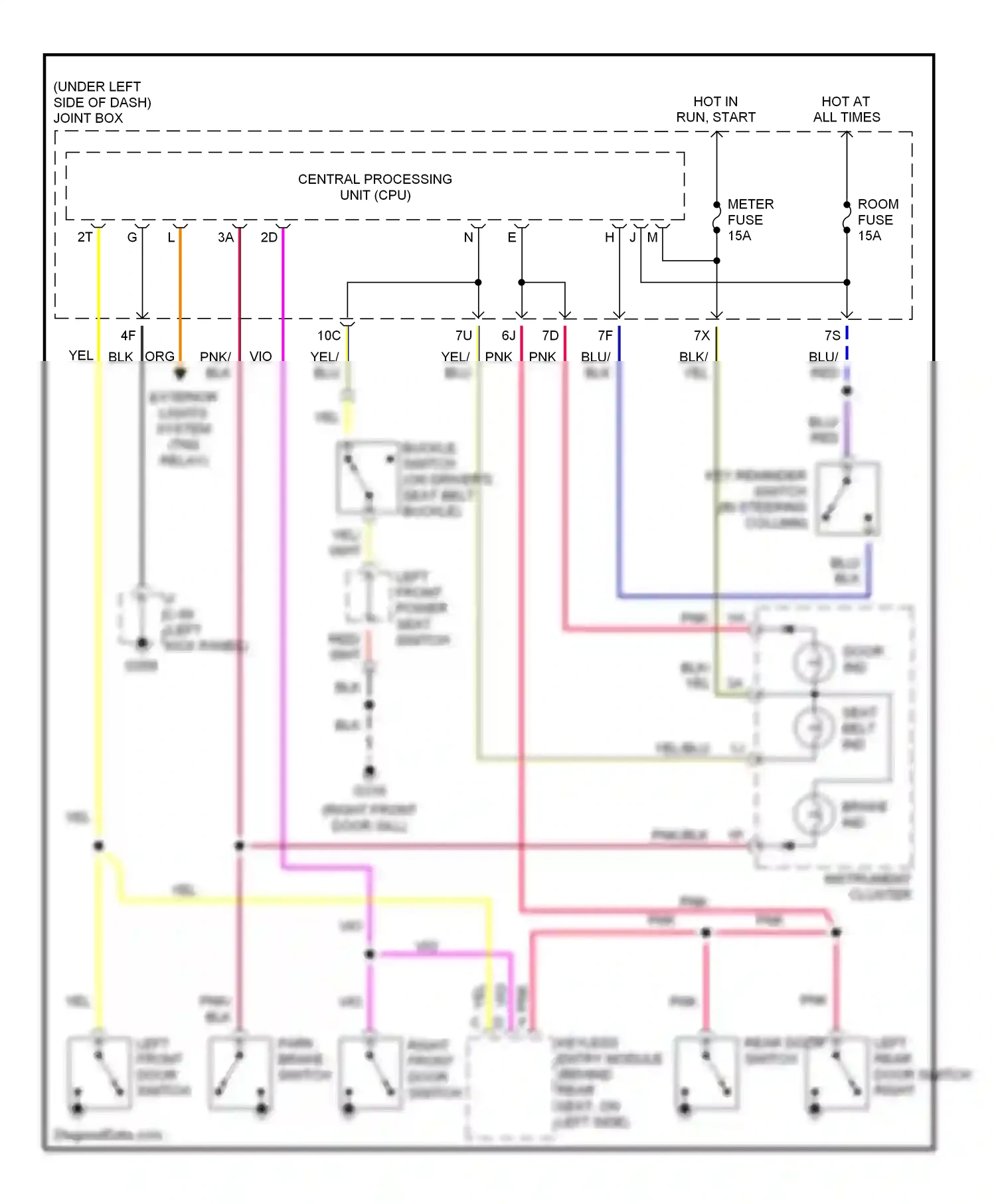 Mazda Millenia I facelift (2000-2003) central processing unit (cpu) wiring diagram  (6 of 6)