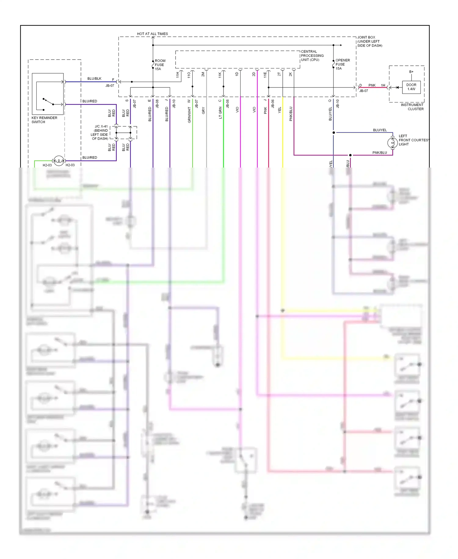 Mazda Millenia I facelift (2000-2003) central processing unit (cpu) wiring diagram  (2 of 6)