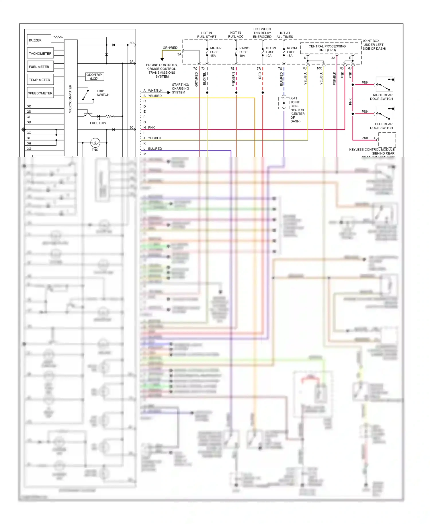 Mazda Millenia I facelift (2000-2003) central processing unit (cpu) wiring diagram  (4 of 6)