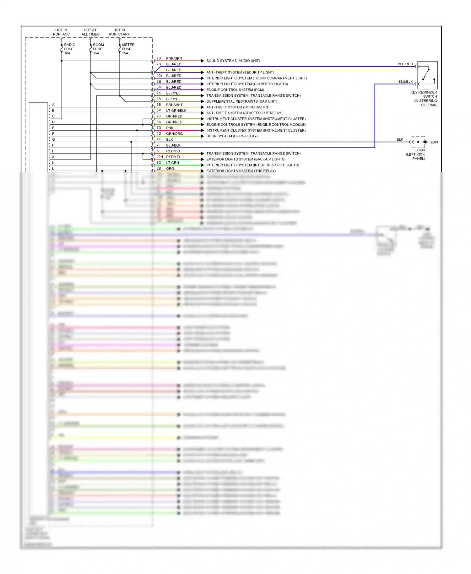 Mazda Millenia I facelift (2000-2003) central processing unit wiring diagram  (1 of 3)