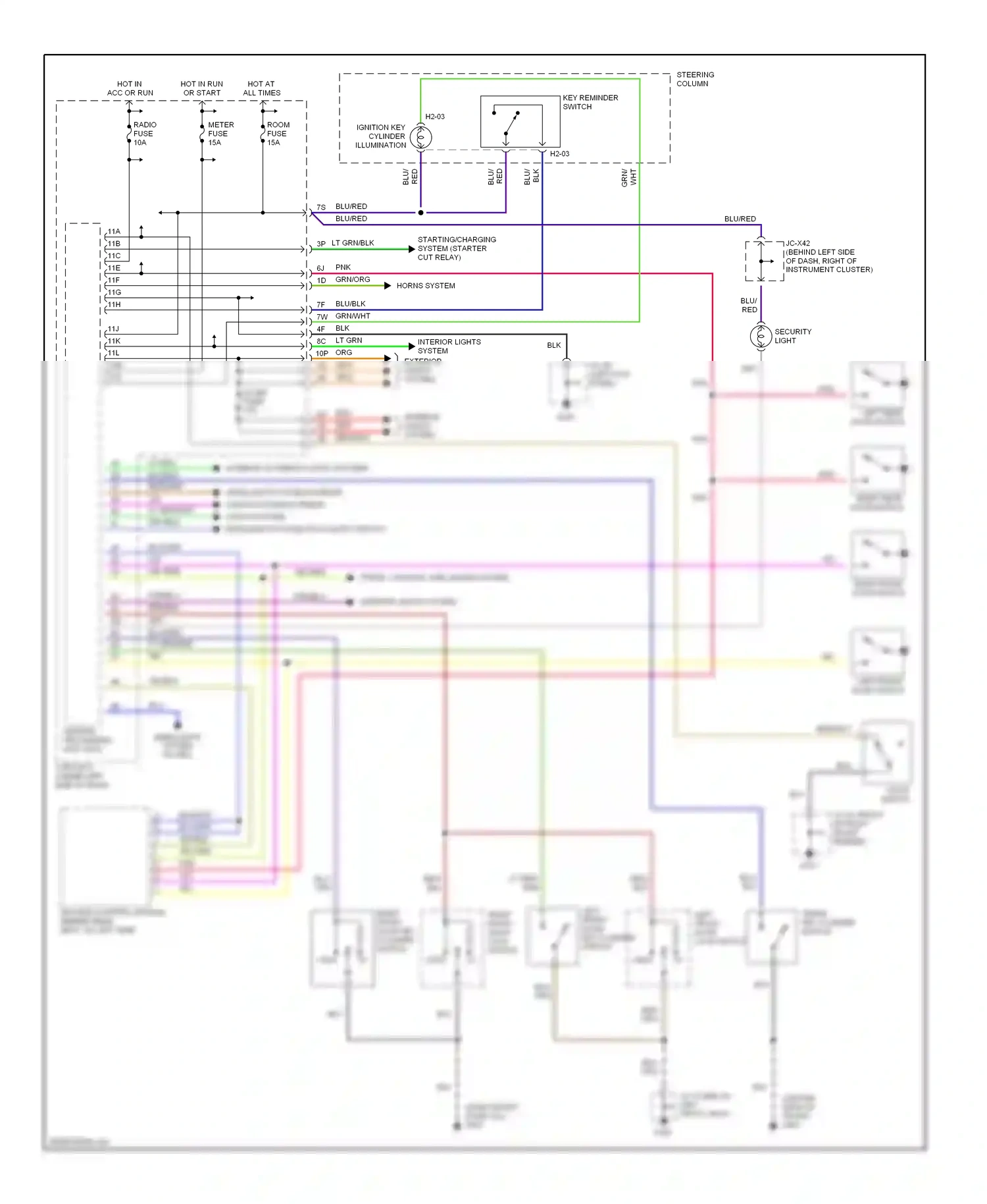Mazda Millenia I facelift (2000-2003) security light wiring diagram  (1 of 2)