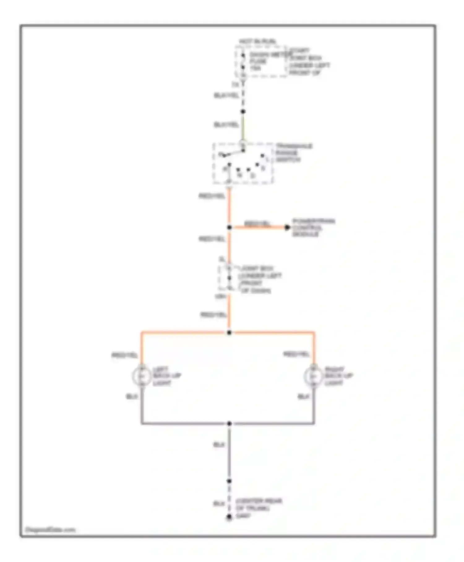 Millenia Mazda I (1994-2000): Backup lamps circuit