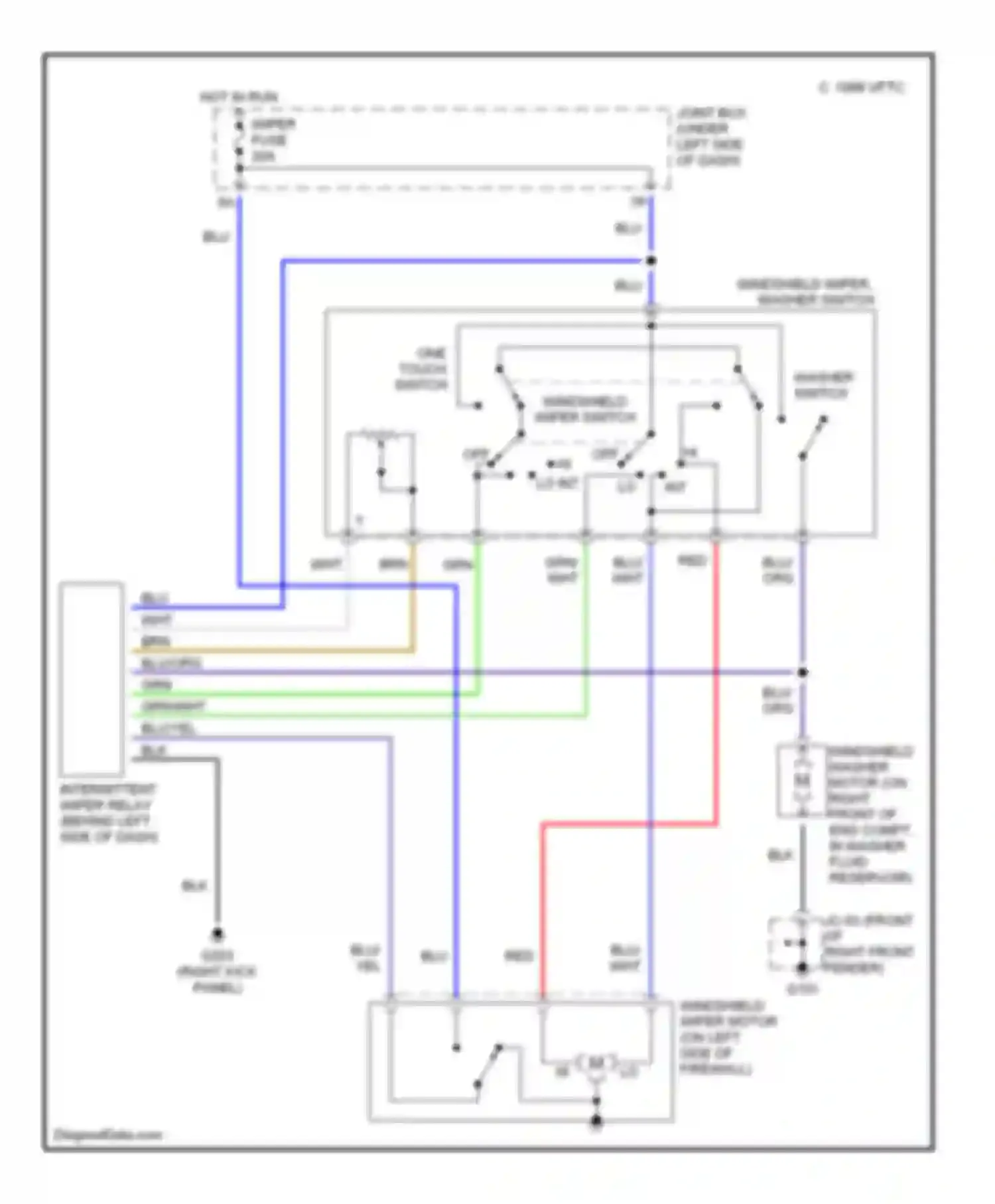 Millenia Mazda I (1994-2000): Wiper/washer circuit