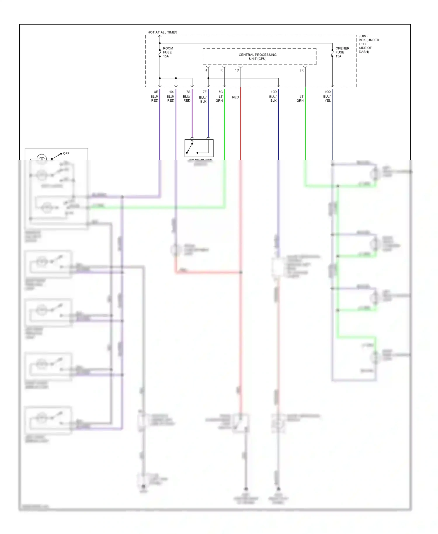 Mazda Millenia I (1994-2000) central processing unit (cpu) wiring diagram  (3 of 7)