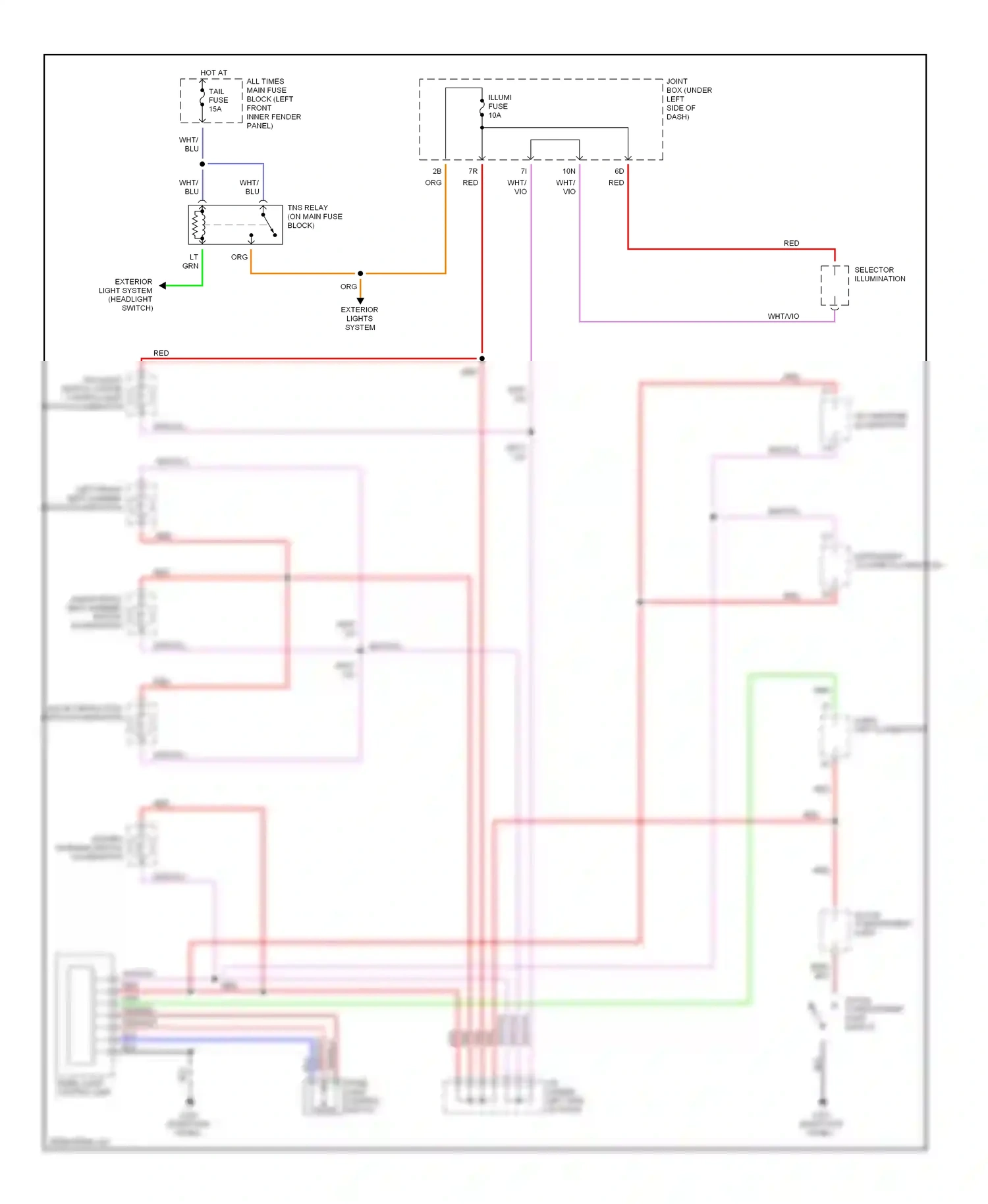 Mazda Millenia I (1994-2000) panel light control unit wiring diagram  (1 of 1)
