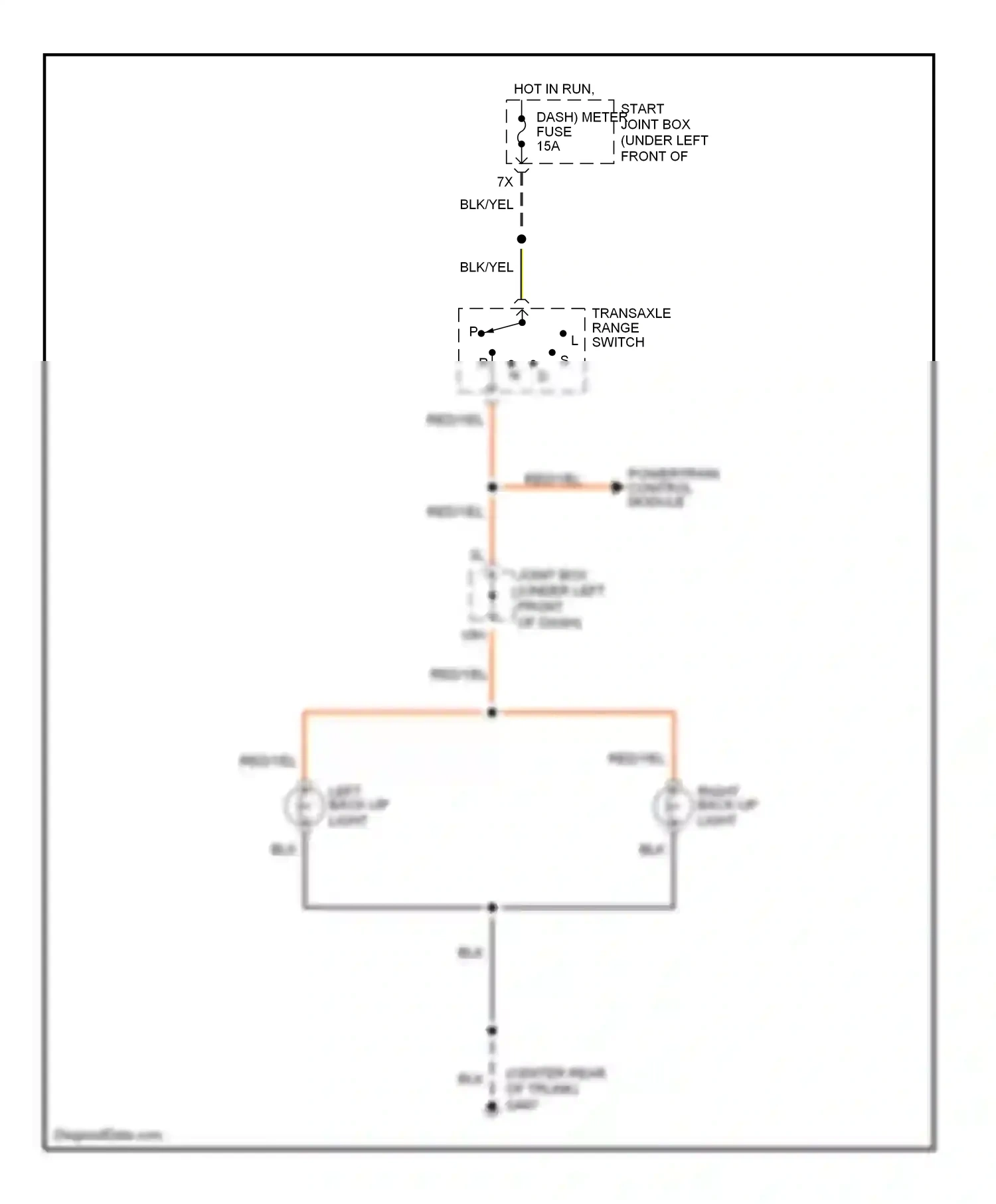 Mazda Millenia I (1994-2000) transaxle range switch wiring diagram  (1 of 1)