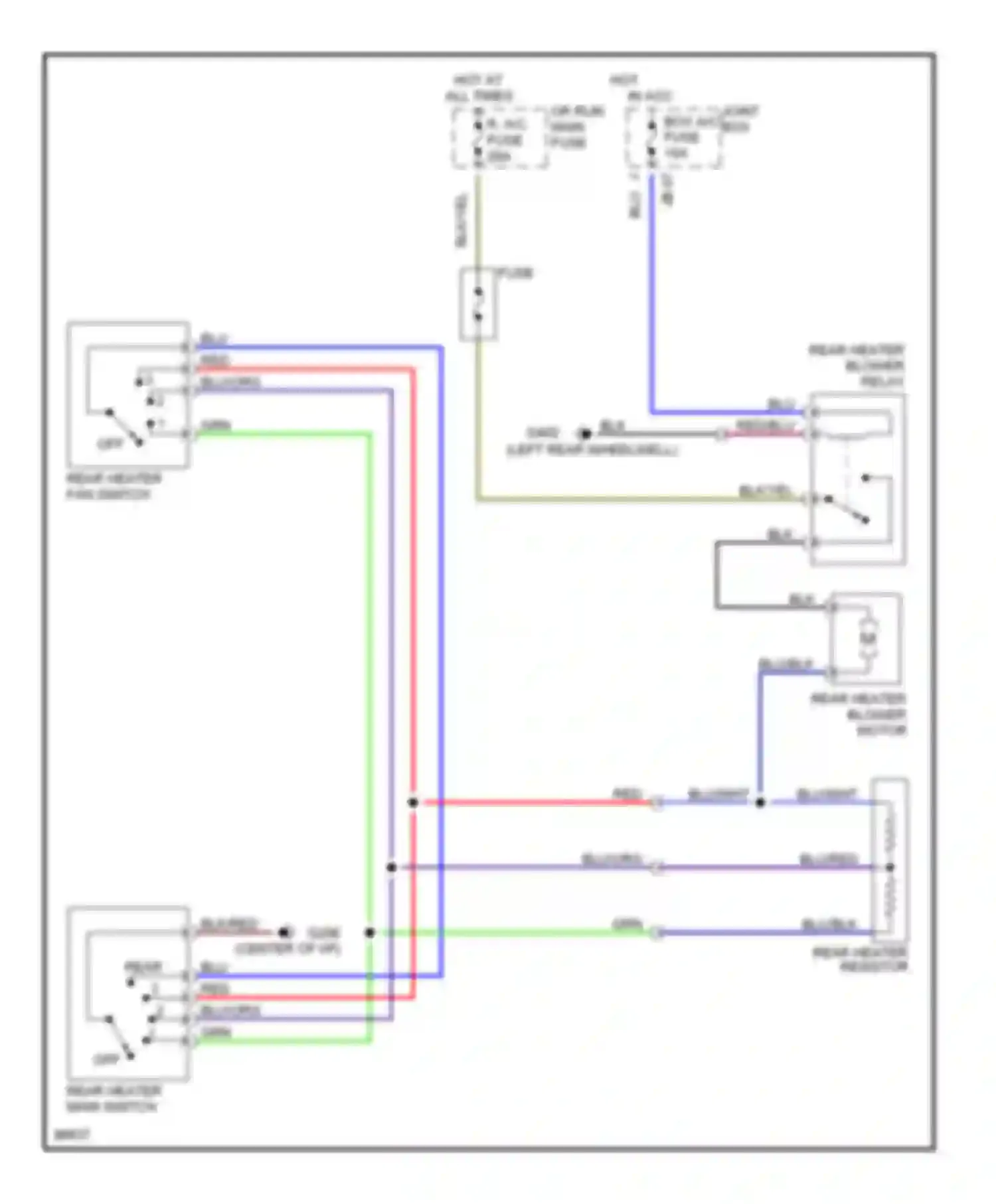 MPV Mazda I (1988-1999): Rear heater circuit
