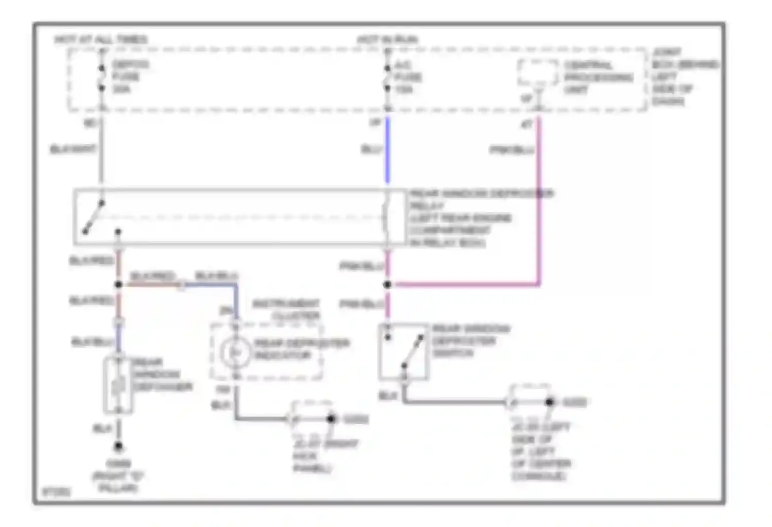 MPV Mazda I (1988-1999): Defogger circuit