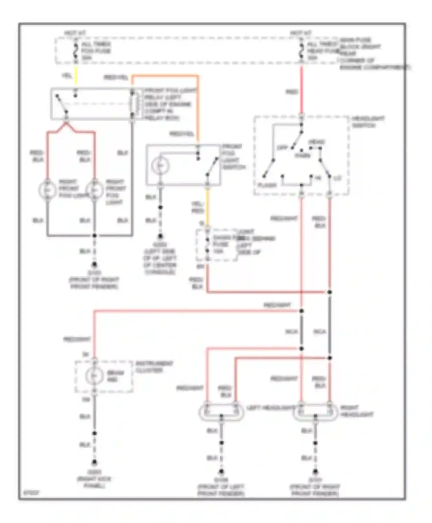 MPV Mazda I (1988-1999): Headlight circuit, without drl