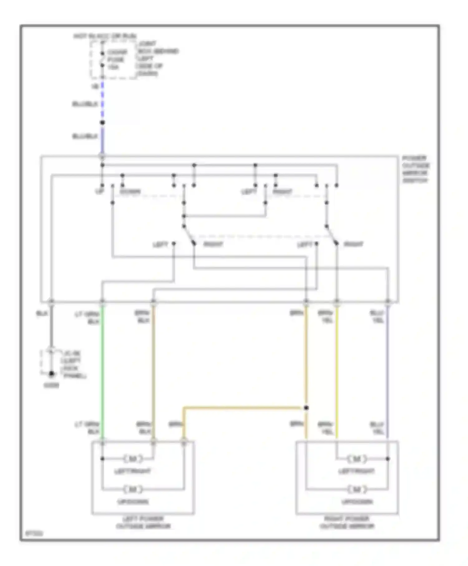 MPV Mazda I (1988-1999): Power mirror circuit