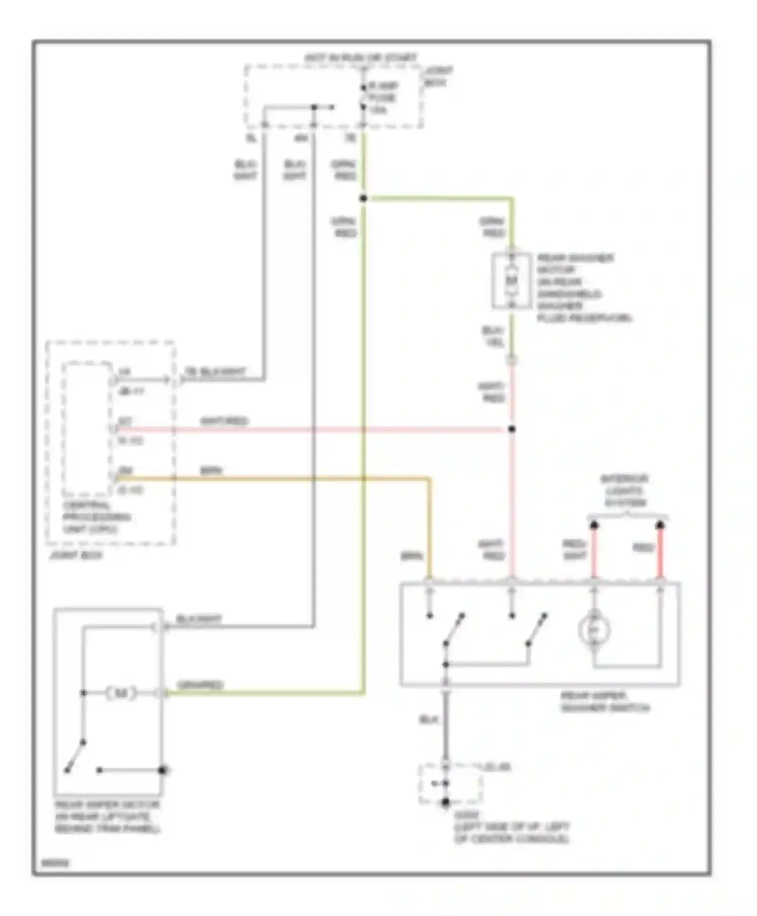 MPV Mazda I (1988-1999): Rear washer/wiper circuit