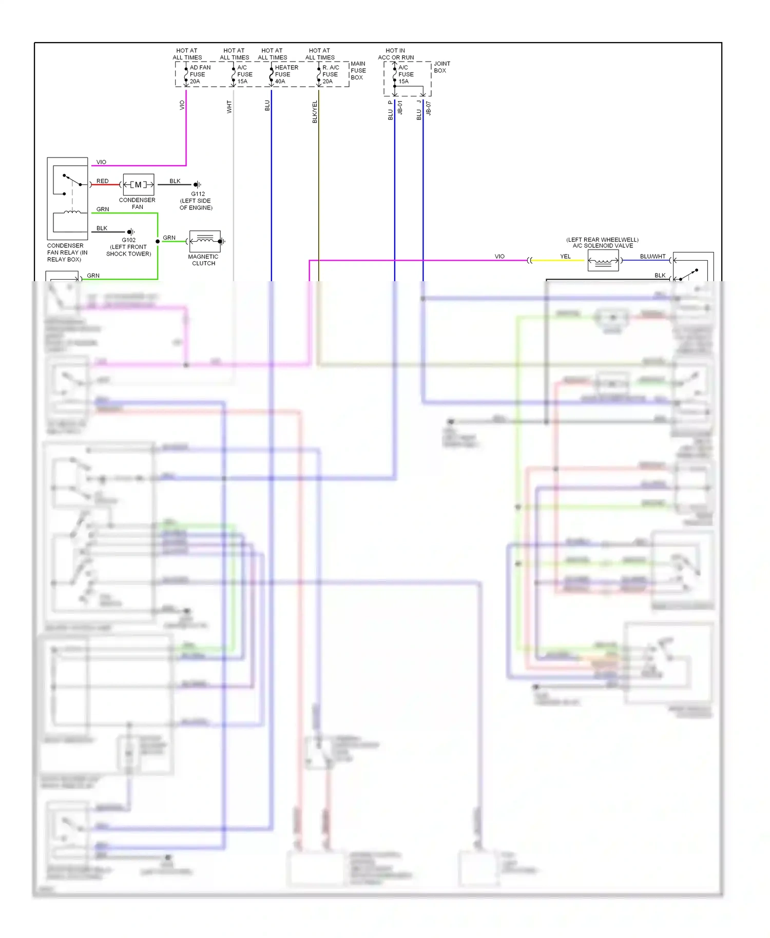 Mazda MPV I (1988-1999) cpu (left kick panel) wiring diagram  (1 of 1)