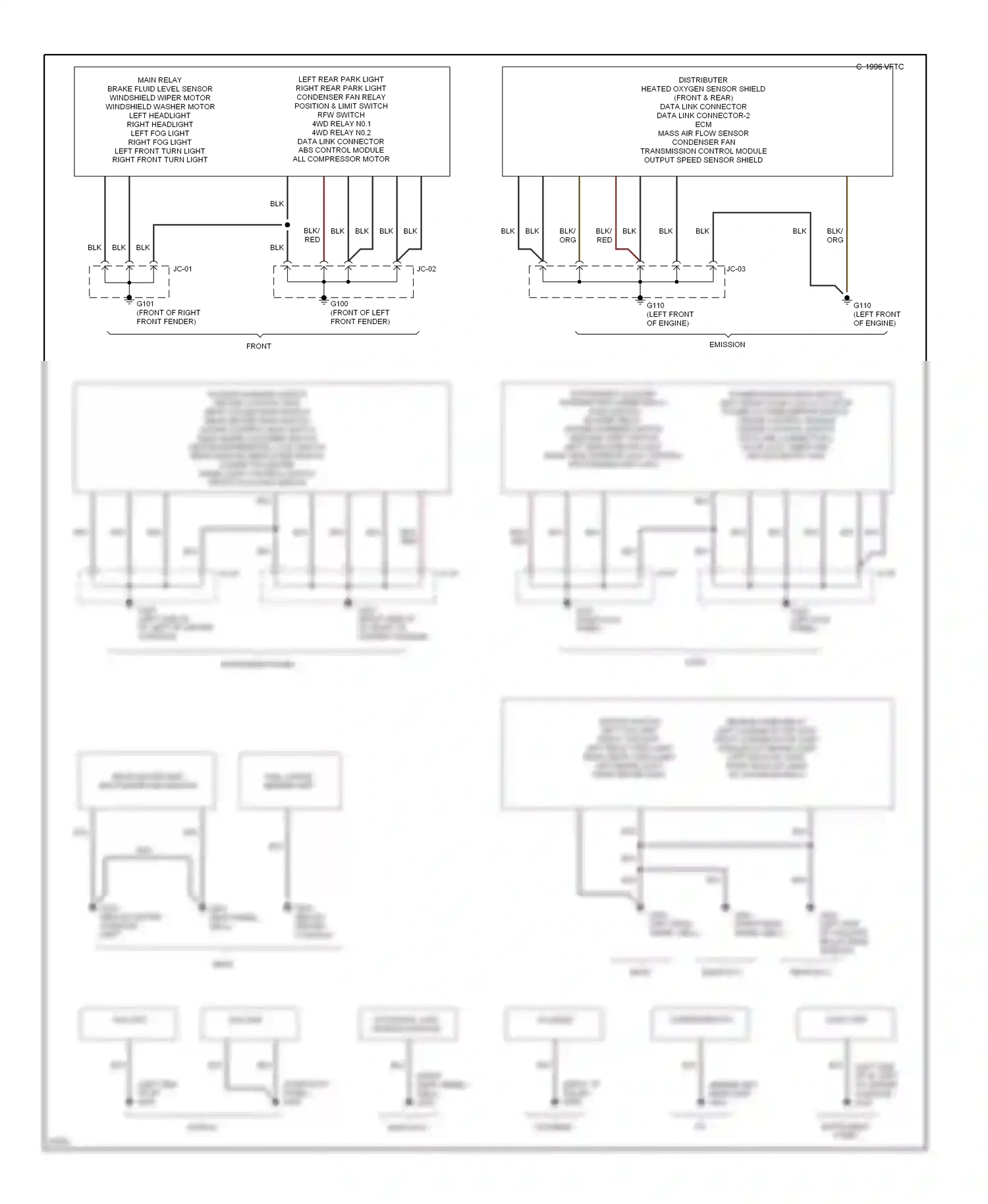 Mazda MPV I (1988-1999) data link connector abs control module all compressor motor wiring diagram  (1 of 1)