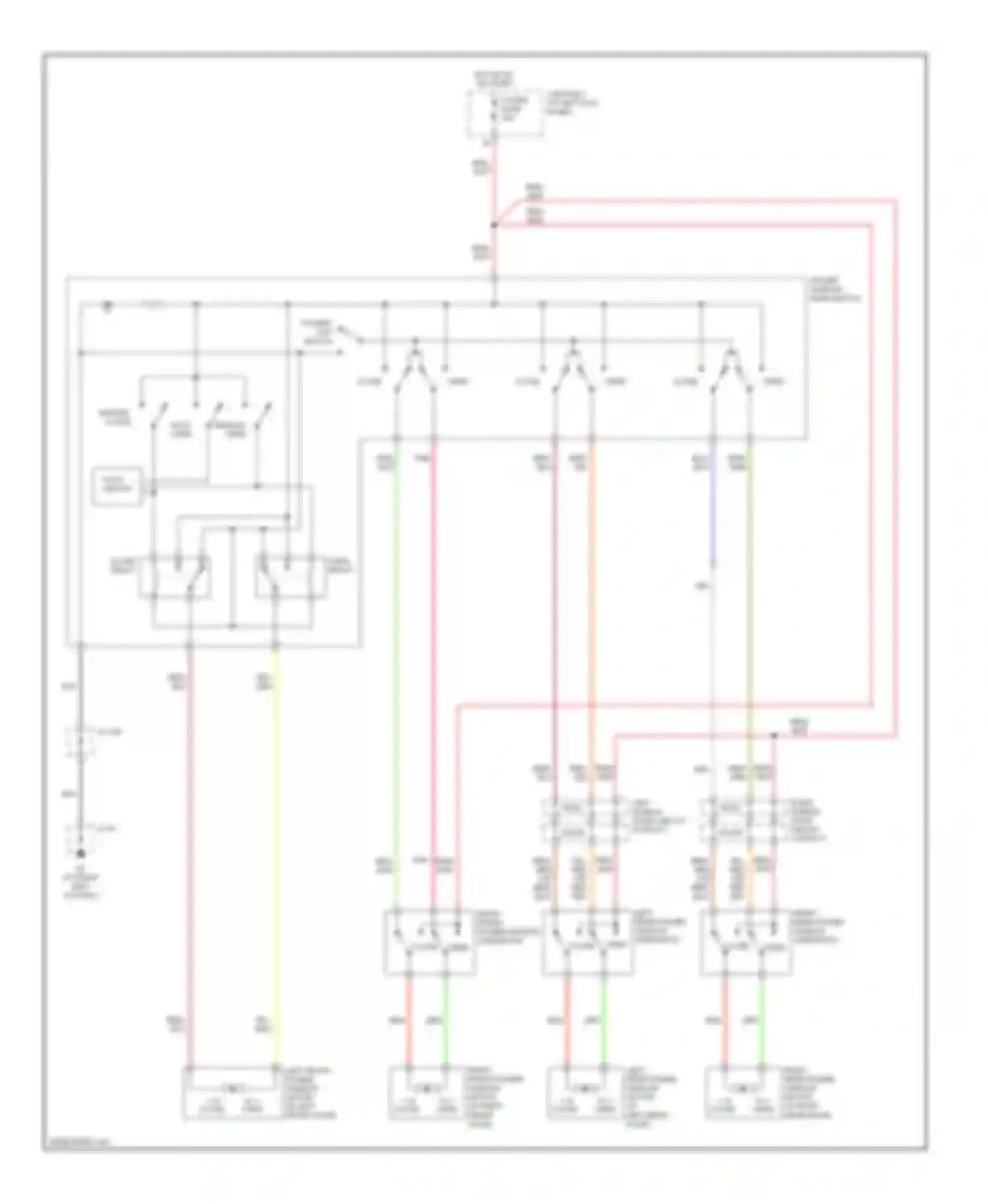 MPV Mazda II facelift (2003-2006): Power windows circuit