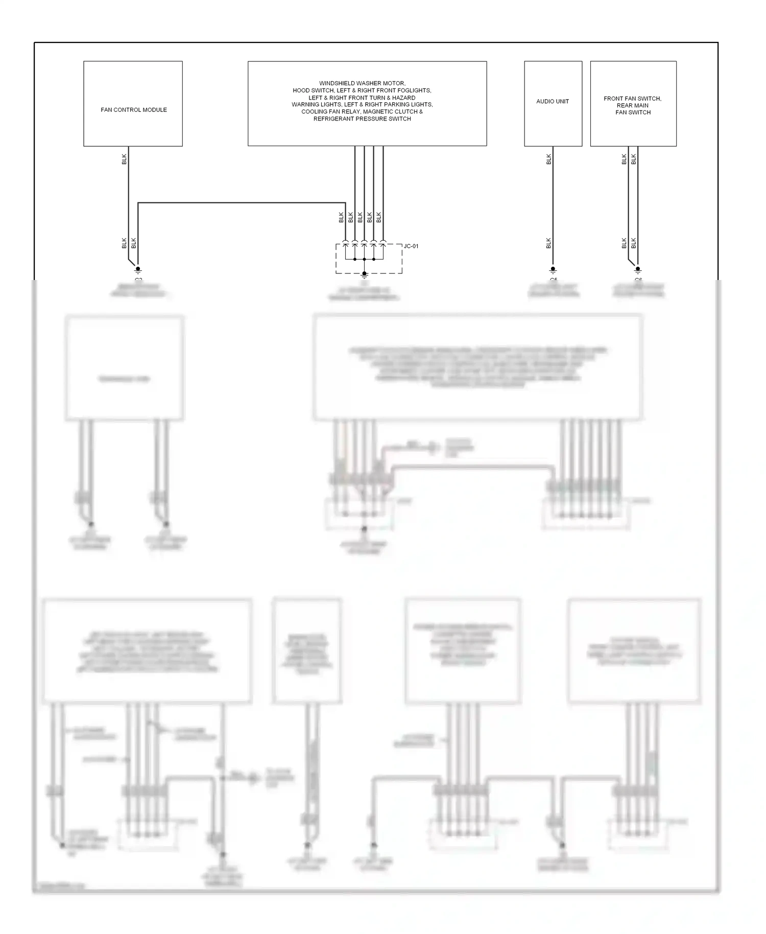 Mazda MPV II facelift (2003-2006) fan control module wiring diagram  (2 of 2)