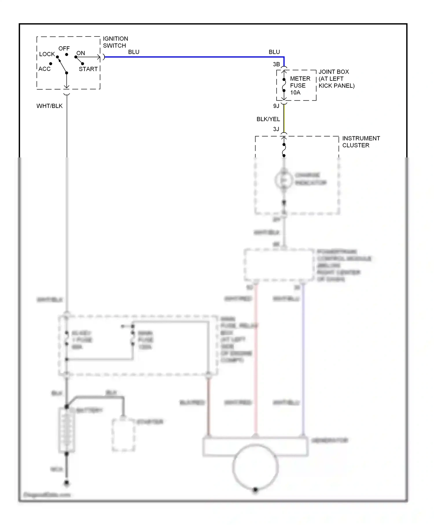 Mazda MPV II facelift (2003-2006) ignition switch wiring diagram  (1 of 5)
