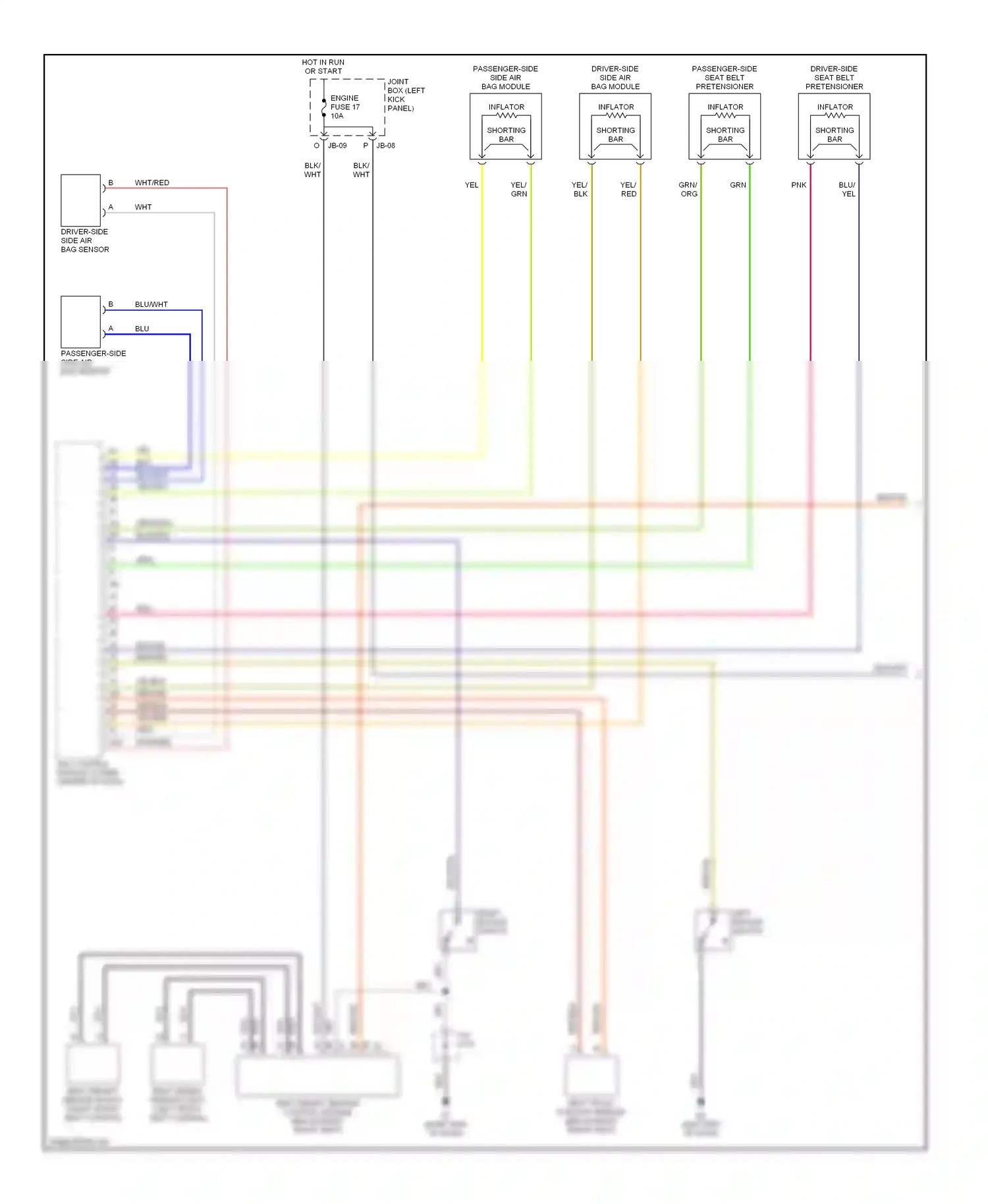 Mazda MPV II facelift (2003-2006) joint box (left kick panel) wiring diagram  (1 of 1)