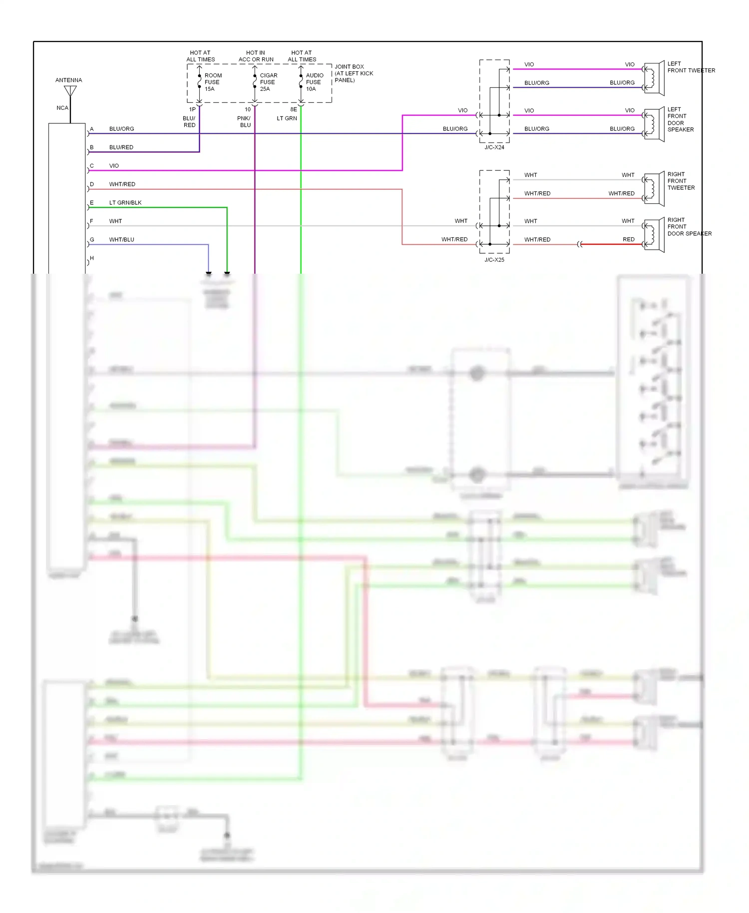 Mazda MPV II facelift (2003-2006) left front tweeter wiring diagram  (1 of 1)