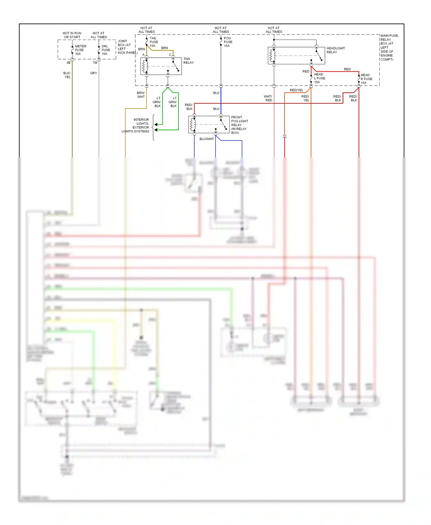 Mazda MPV II facelift (2003-2006) left headlight wiring diagram  (1 of 2)