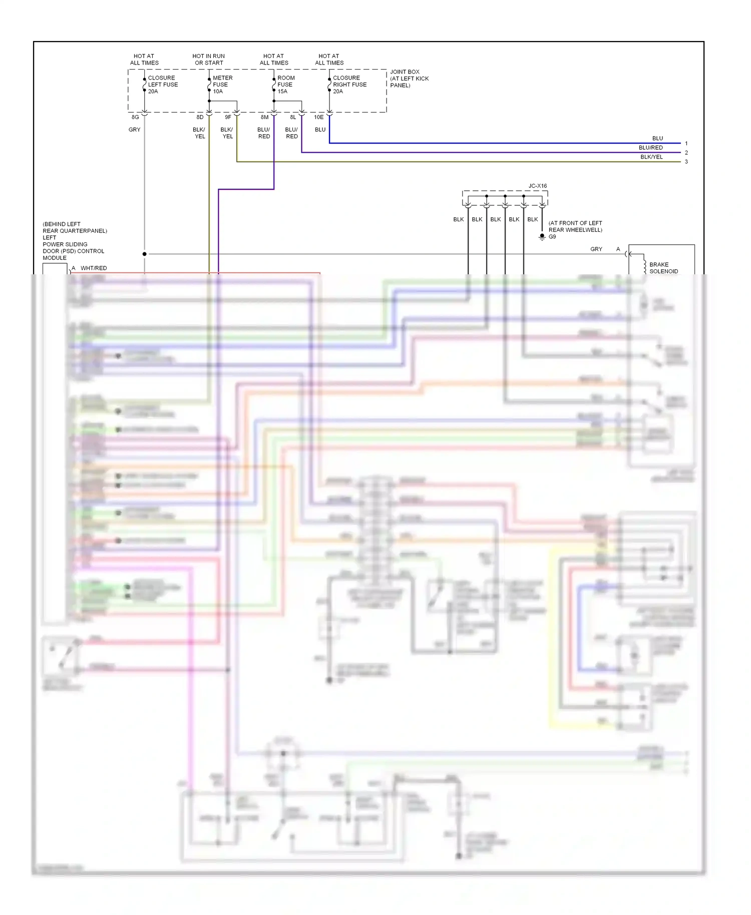 Mazda MPV II facelift (2003-2006) left psd drive module wiring diagram  (1 of 1)