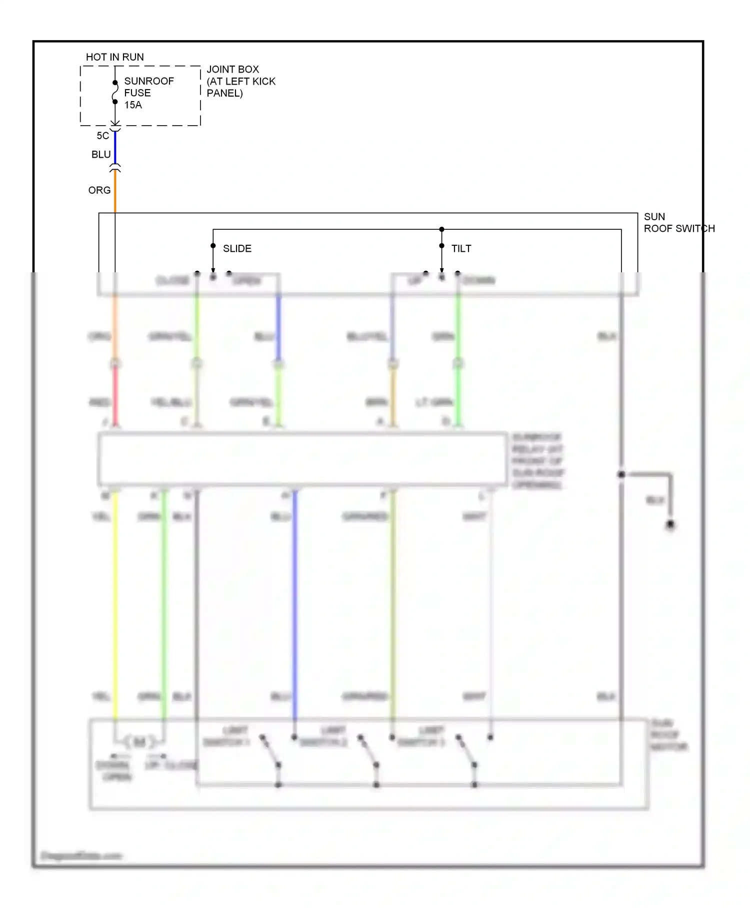 Mazda MPV II facelift (2003-2006) limit switch 3 wiring diagram  (1 of 1)