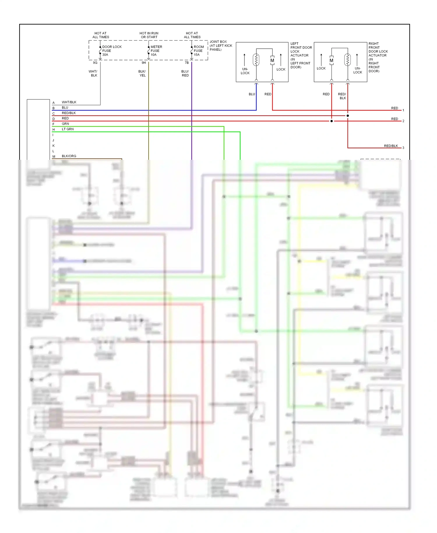 Mazda MPV II facelift (2003-2006) lock wiring diagram  (2 of 3)