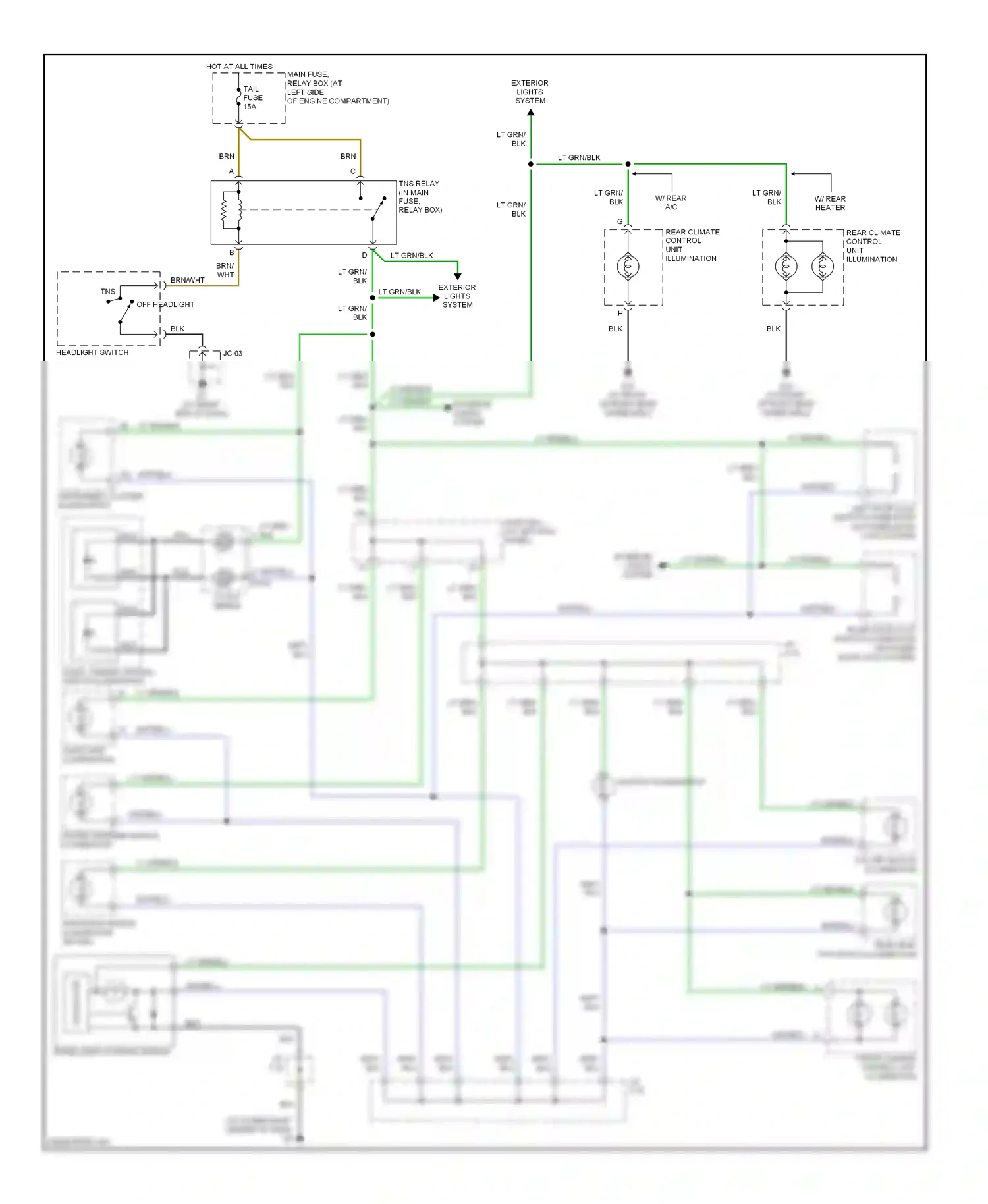 Mazda MPV II facelift (2003-2006) panel light control switch wiring diagram  (1 of 1)