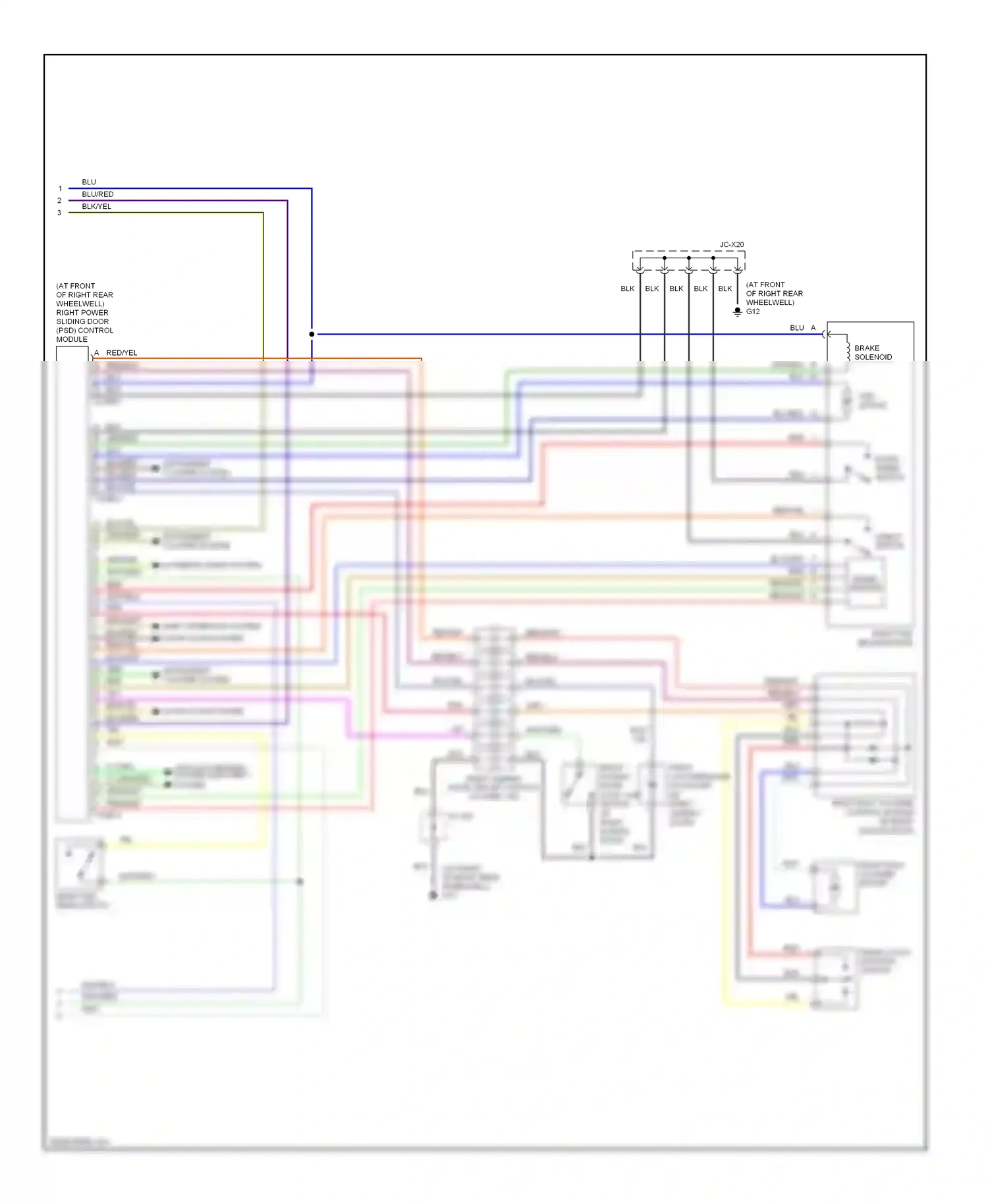 Mazda MPV II facelift (2003-2006) right psd drive module wiring diagram  (1 of 1)