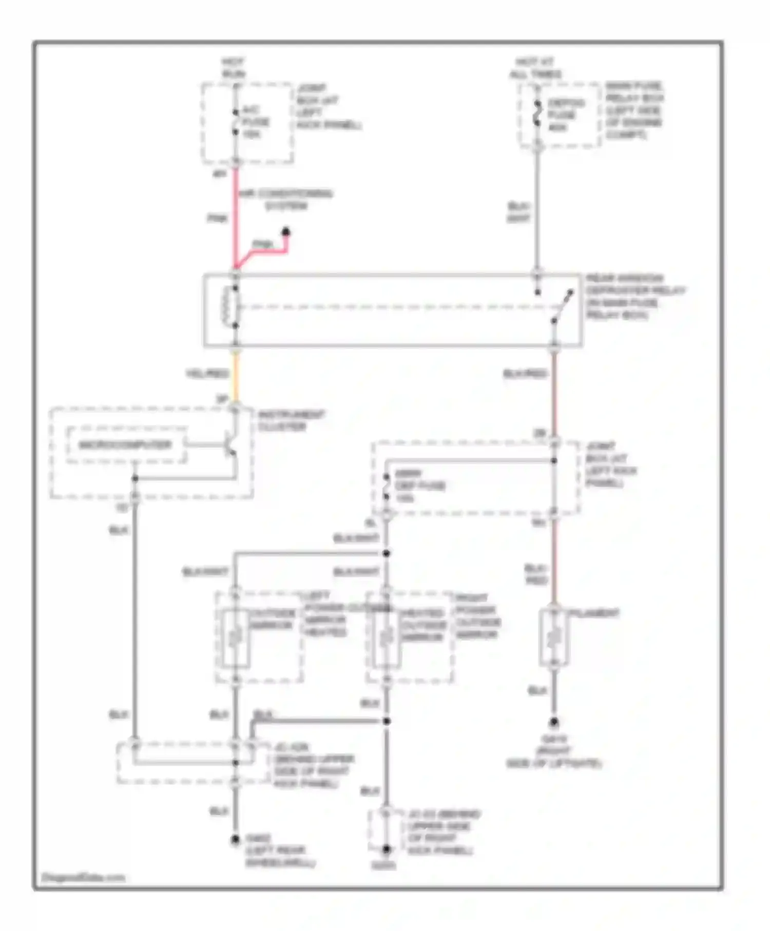 MPV Mazda II (1999-2003): Defogger circuit