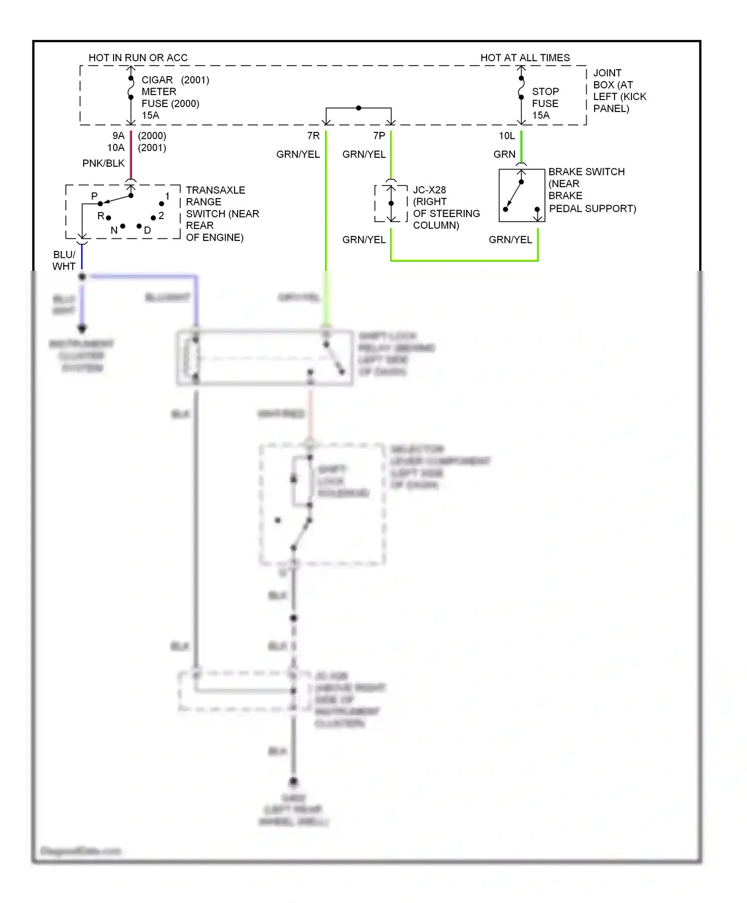 Mazda MPV II (1999-2003) blu wiring diagram  (29 of 33)