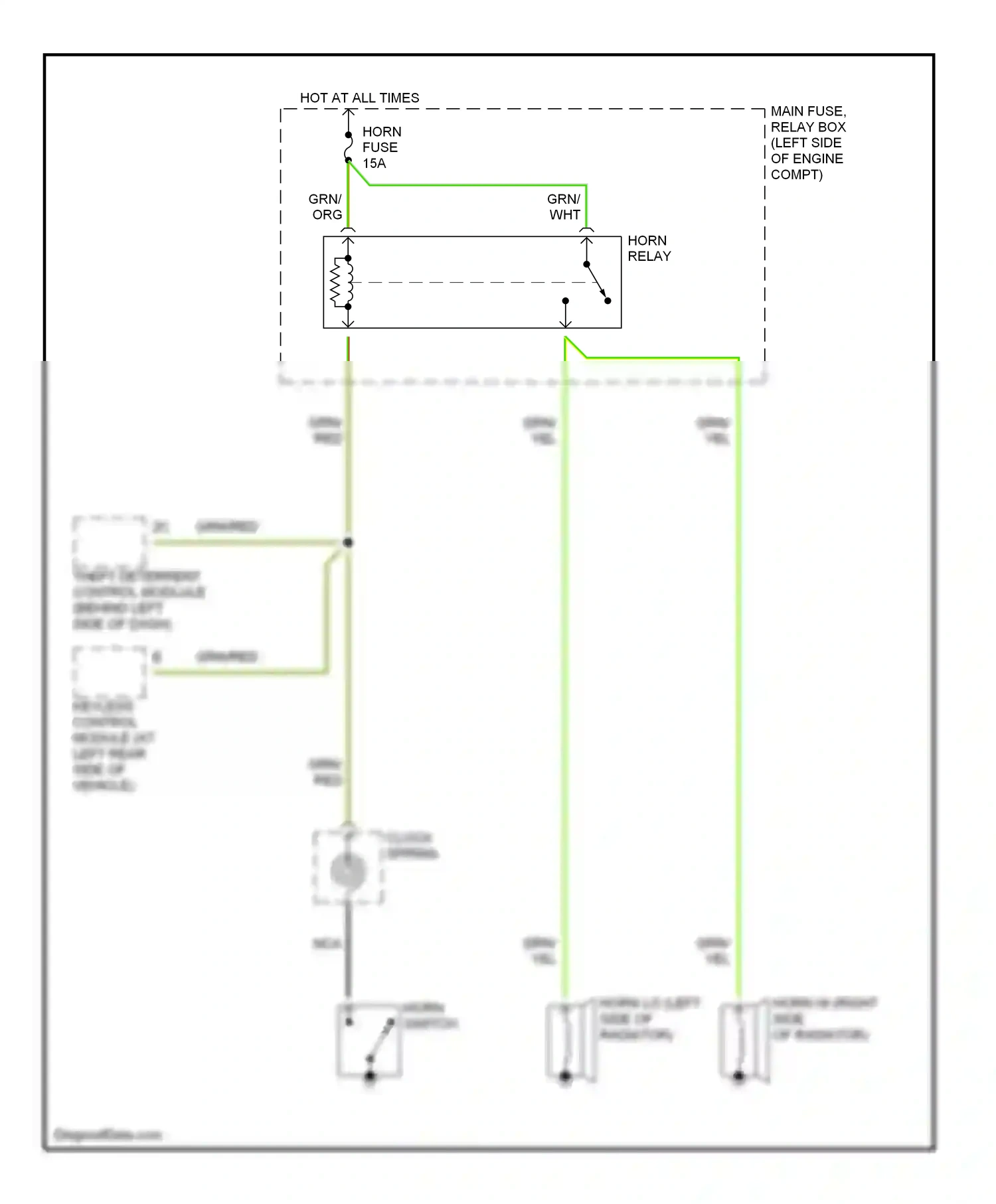Mazda MPV II (1999-2003) clock- spring wiring diagram  (2 of 3)
