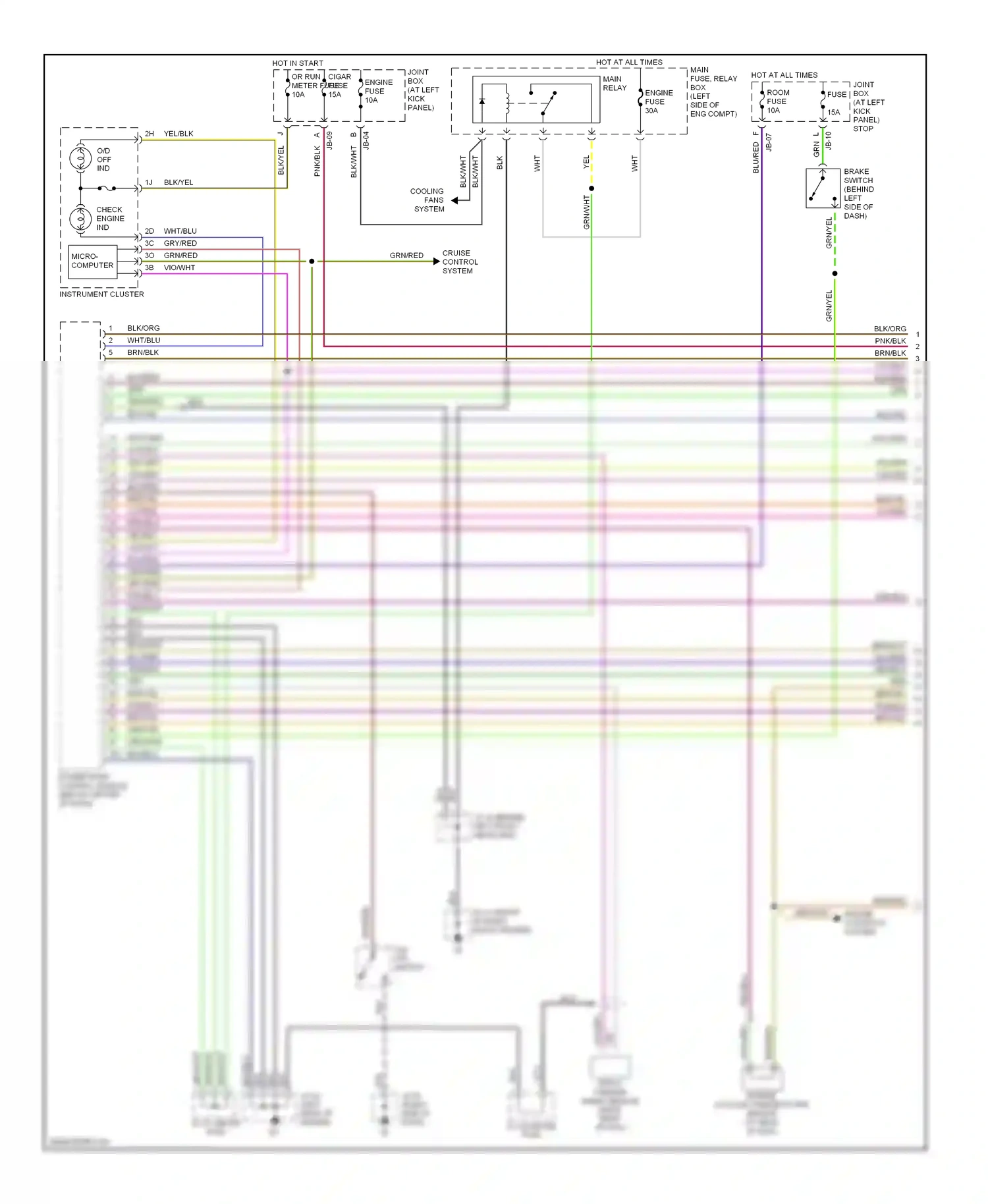 Mazda MPV II (1999-2003) engine controls system wiring diagram  (1 of 7)
