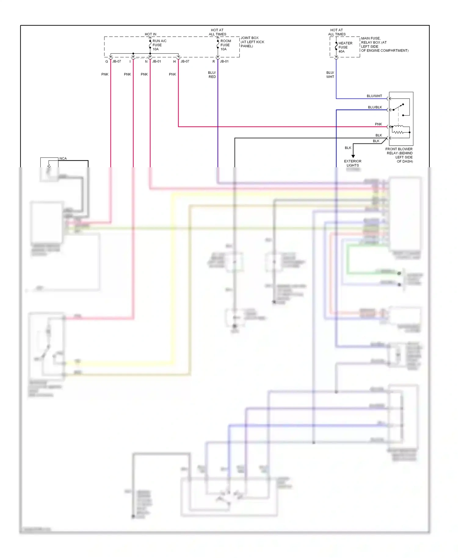 Mazda MPV II (1999-2003) front climate control unit wiring diagram  (1 of 1)