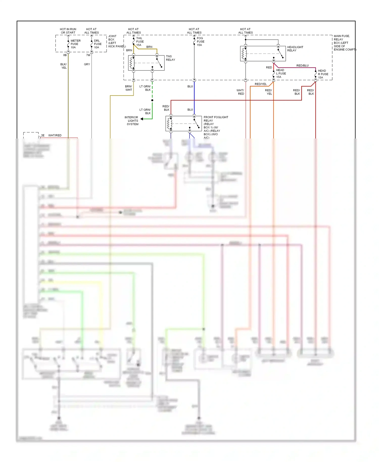 Mazda MPV II (1999-2003) headlight switch wiring diagram  (2 of 4)
