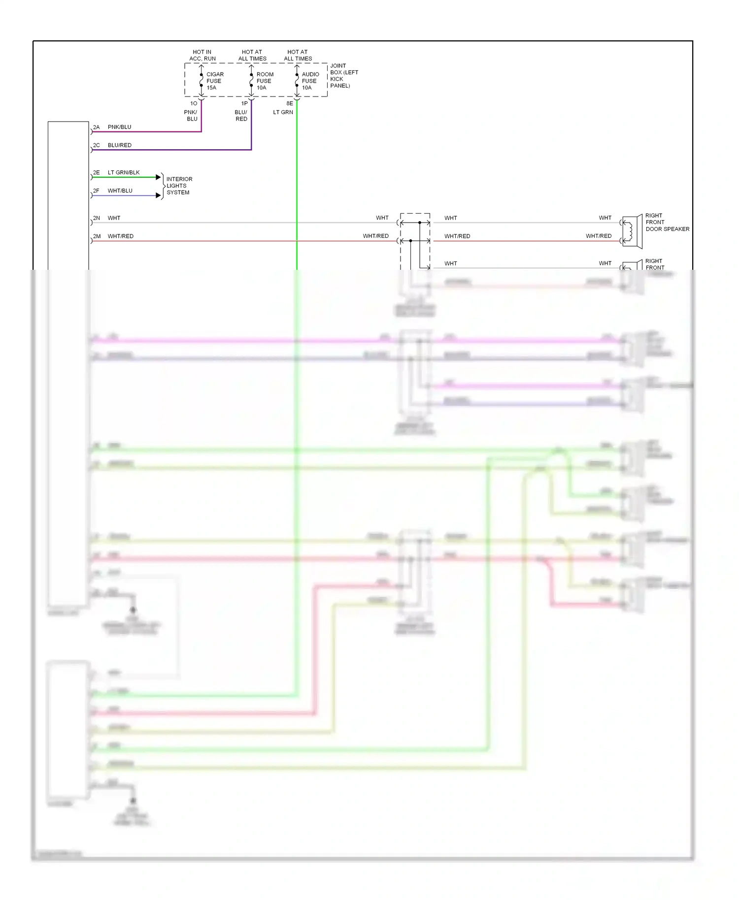 Mazda MPV II (1999-2003) joint box (left kick panel) wiring diagram  (5 of 5)