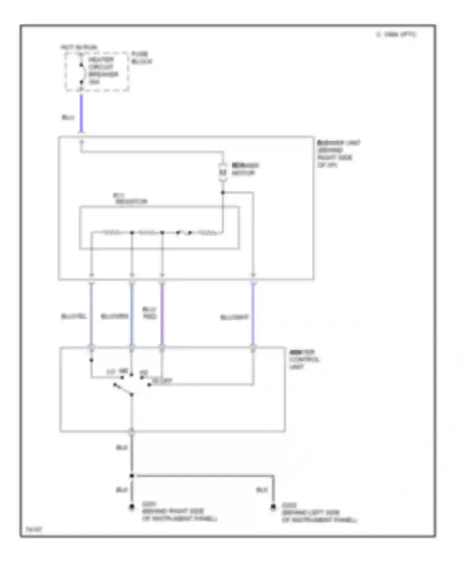 MX-5 Mazda NA (1989-1998): Heater circuit