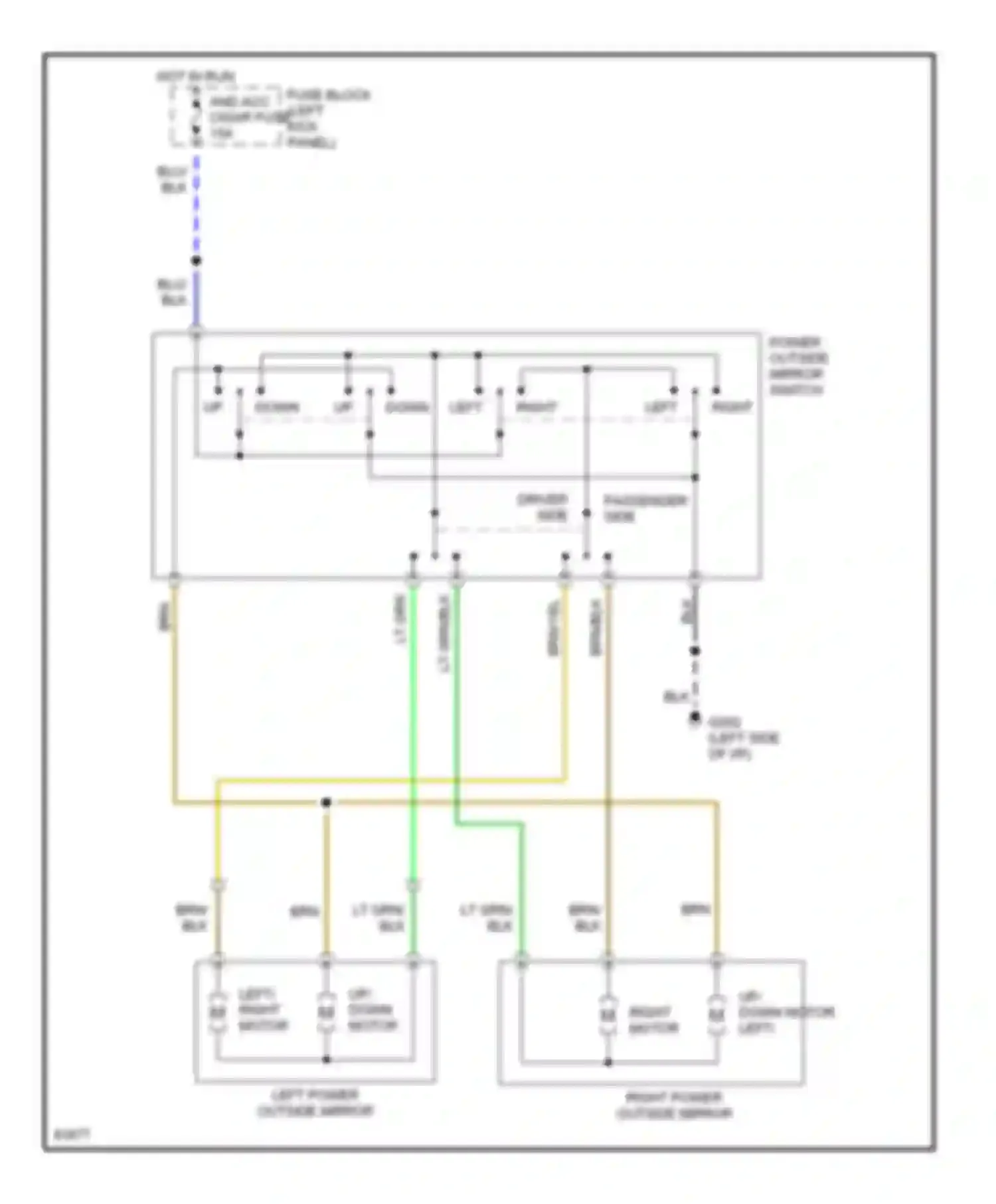 MX-5 Mazda NA (1989-1998): Power mirror circuit