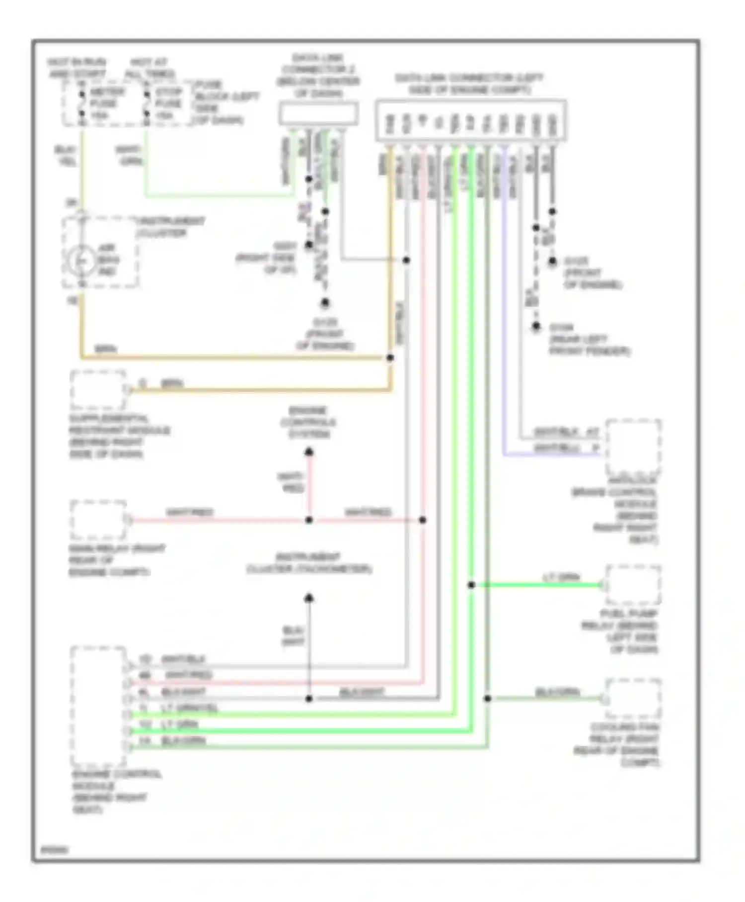 Wiring diagram blk/lt grn for Mazda MX-5 NA (1989-1998) (1 of 4)