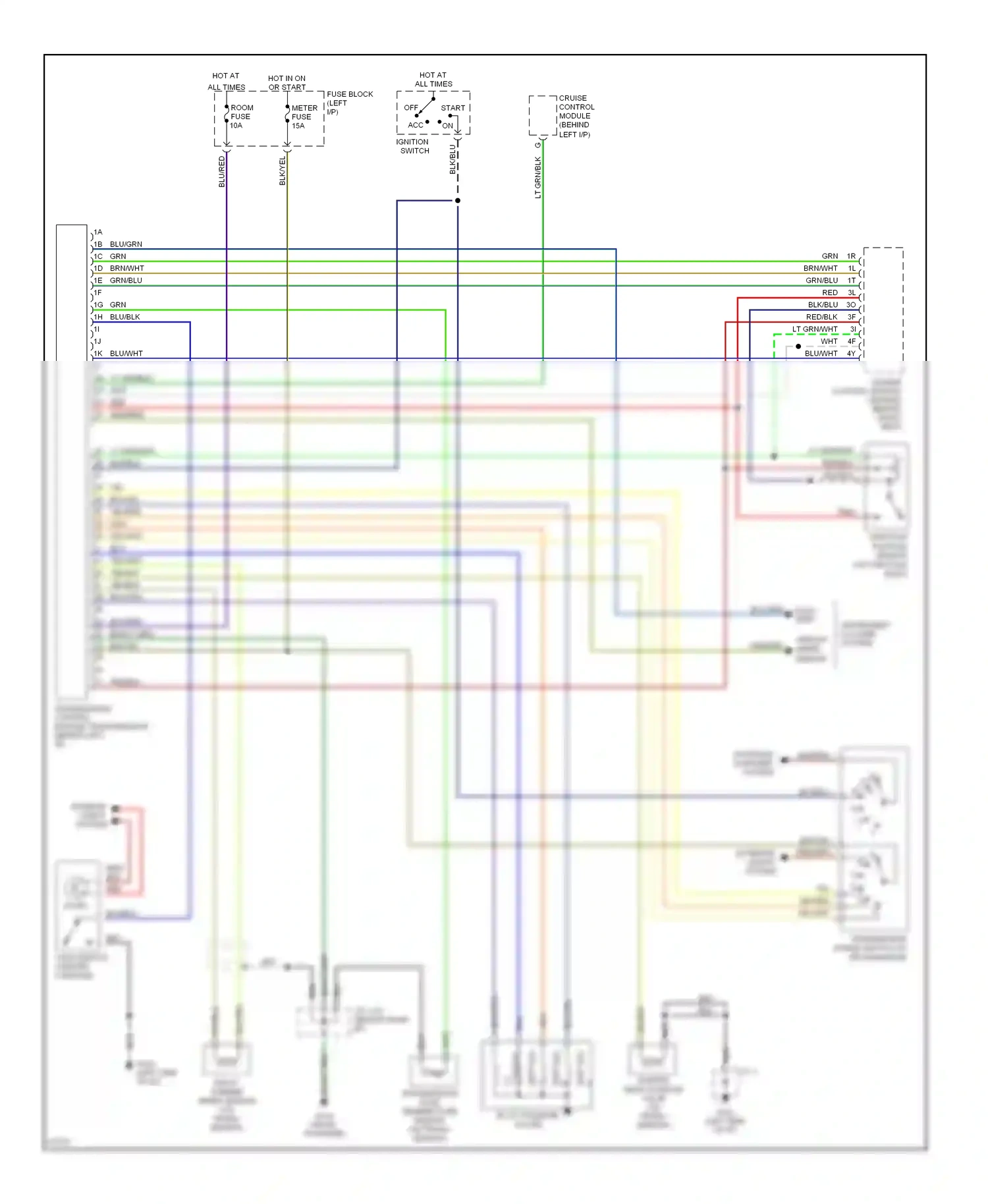 Mazda MX-5 NA (1989-1998) engine control module (engine) (behind right seat) wiring diagram  (1 of 1)