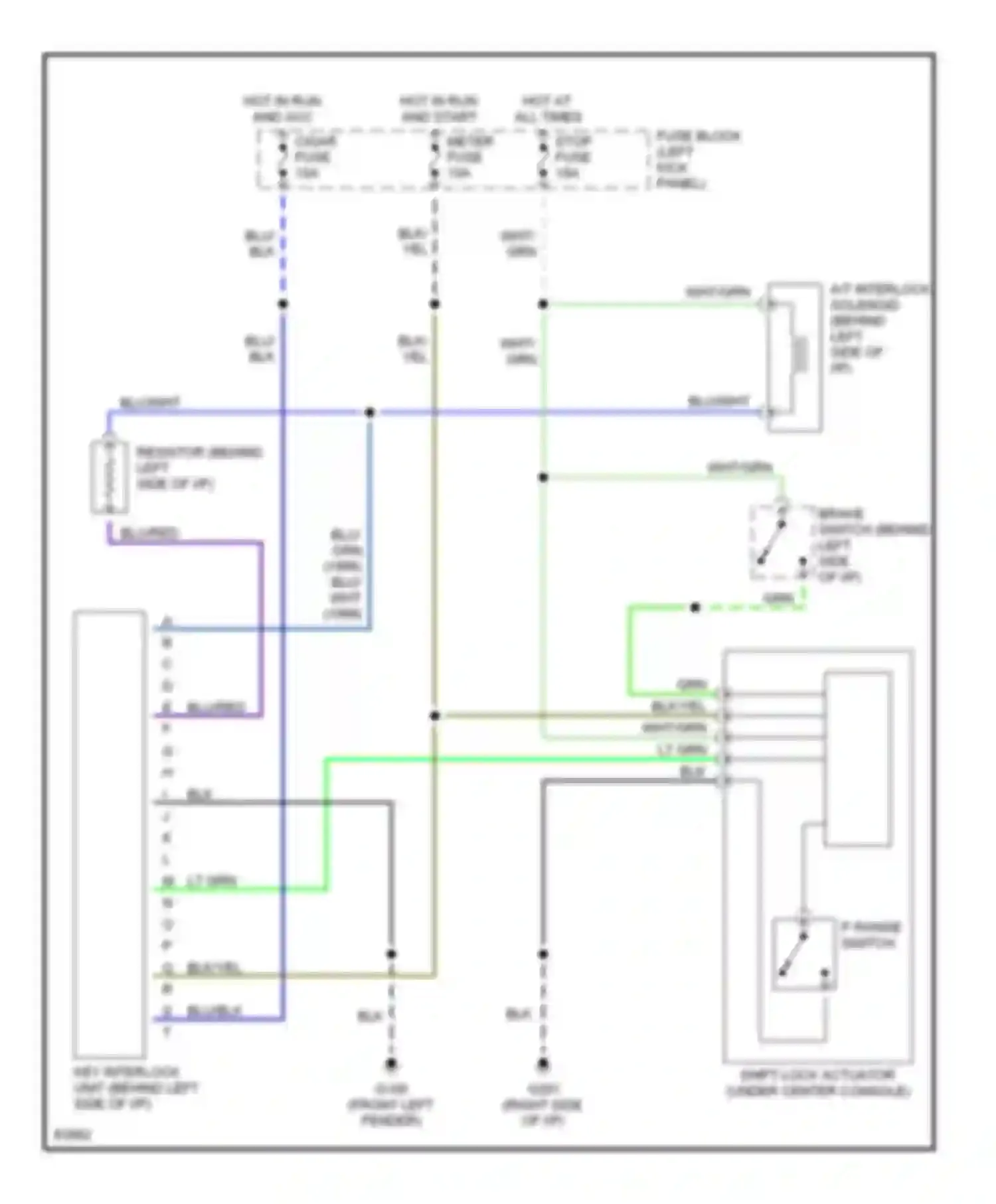 Wiring diagram hot in run and start for Mazda MX-5 NA (1989-1998) (5 of 6)