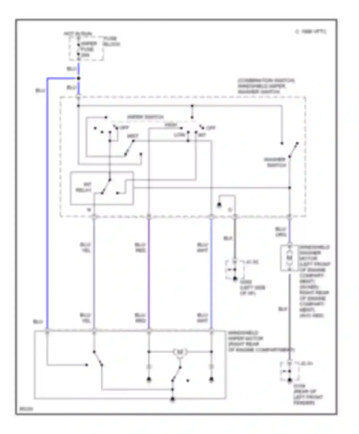 Wiring diagram hot in run for Mazda MX-5 NA (1989-1998) (4 of 4)