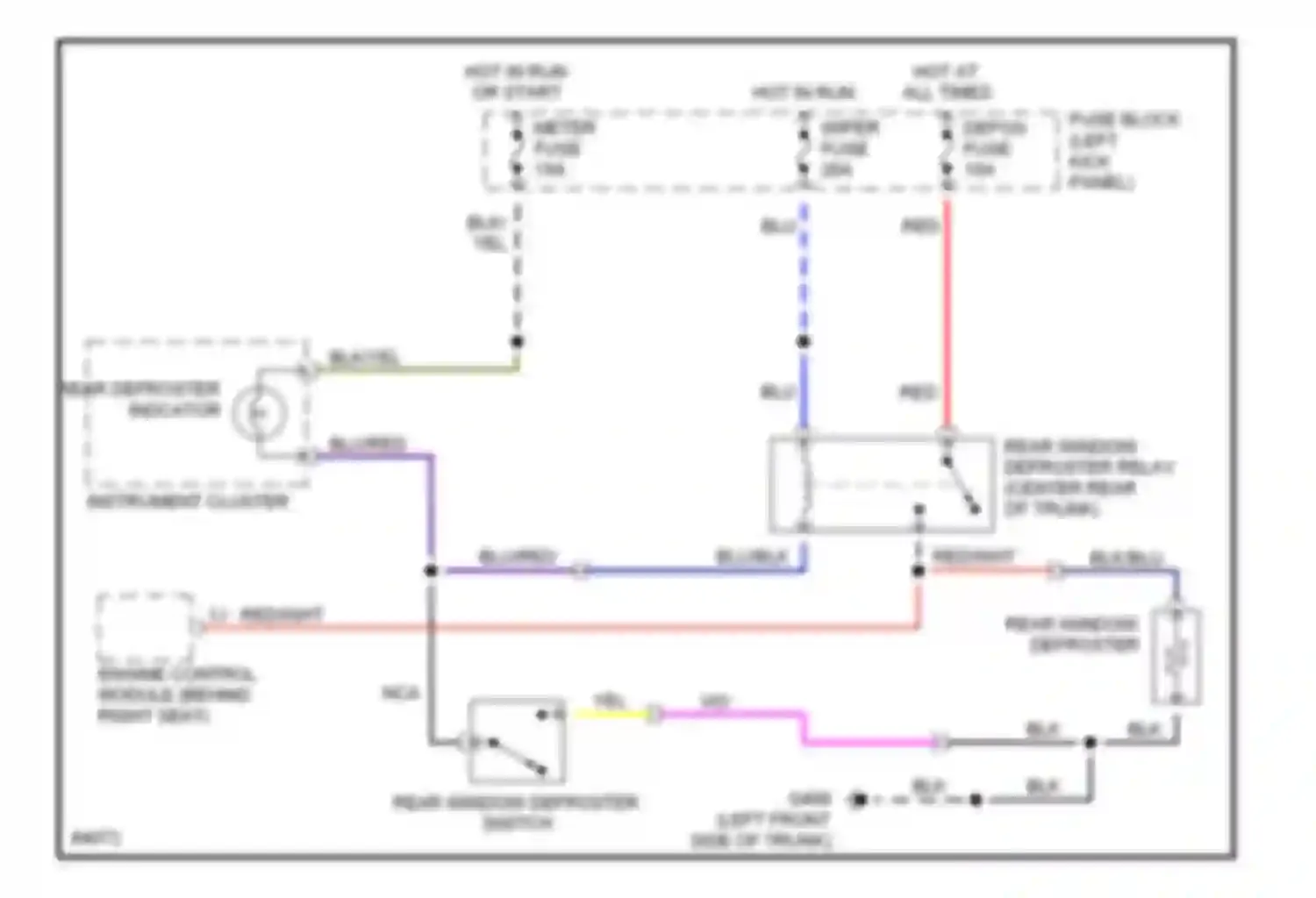 Wiring diagram rear window defroster switch for Mazda MX-5 NA (1989-1998) (1 of 1)