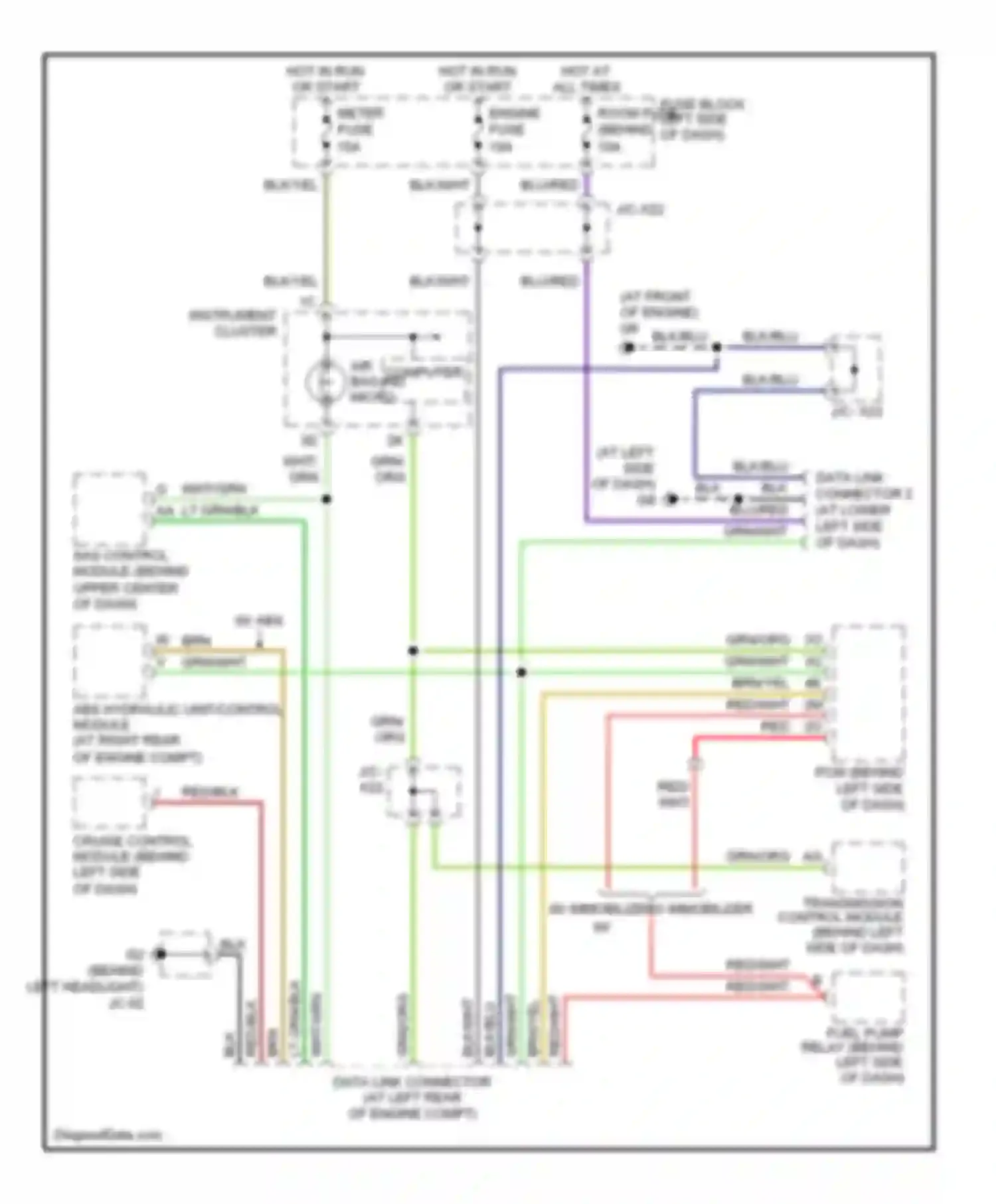 MX-5 Mazda NB facelift (2001-2005): Computer data lines circuit