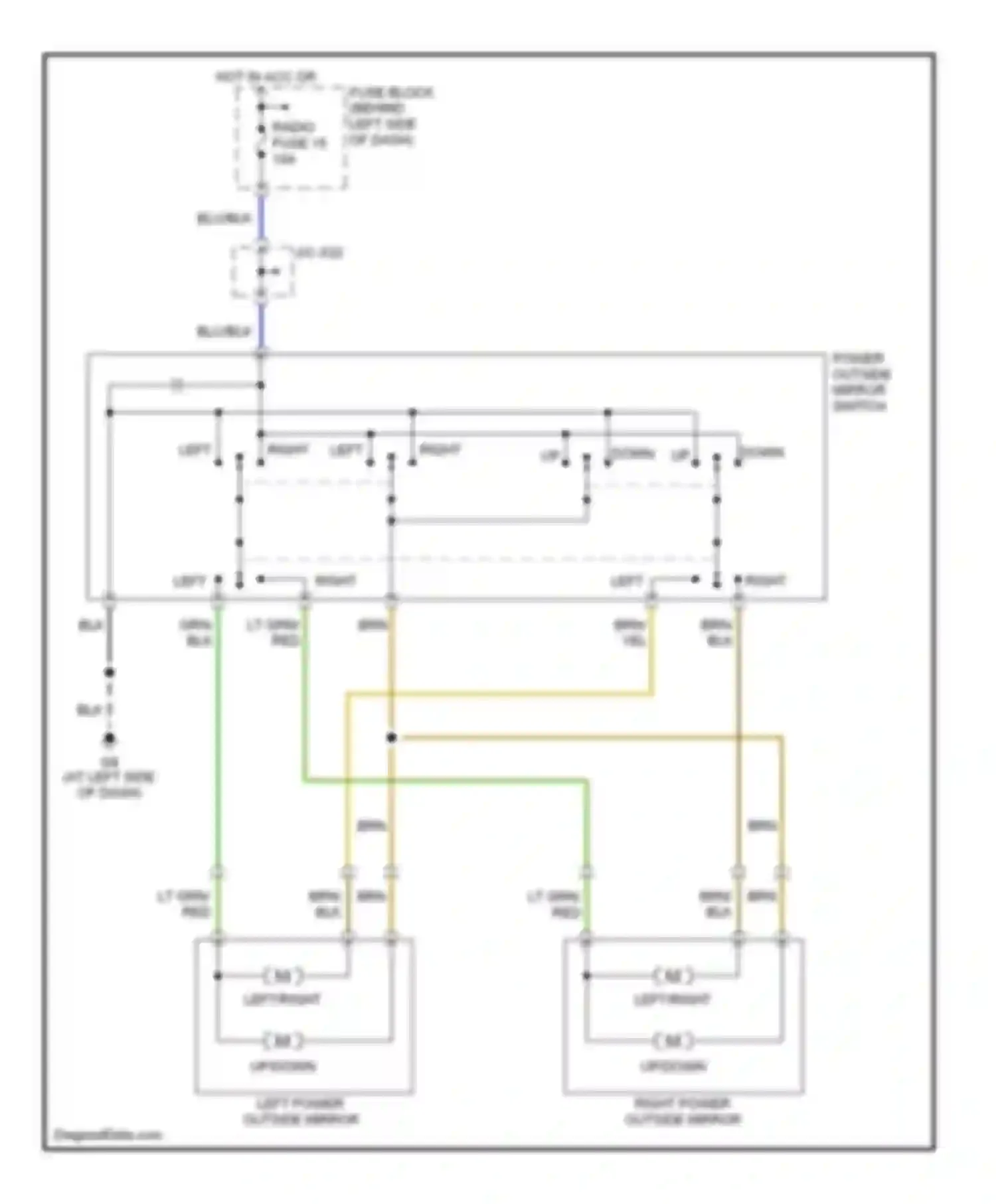 MX-5 Mazda NB facelift (2001-2005): Power mirrors circuit