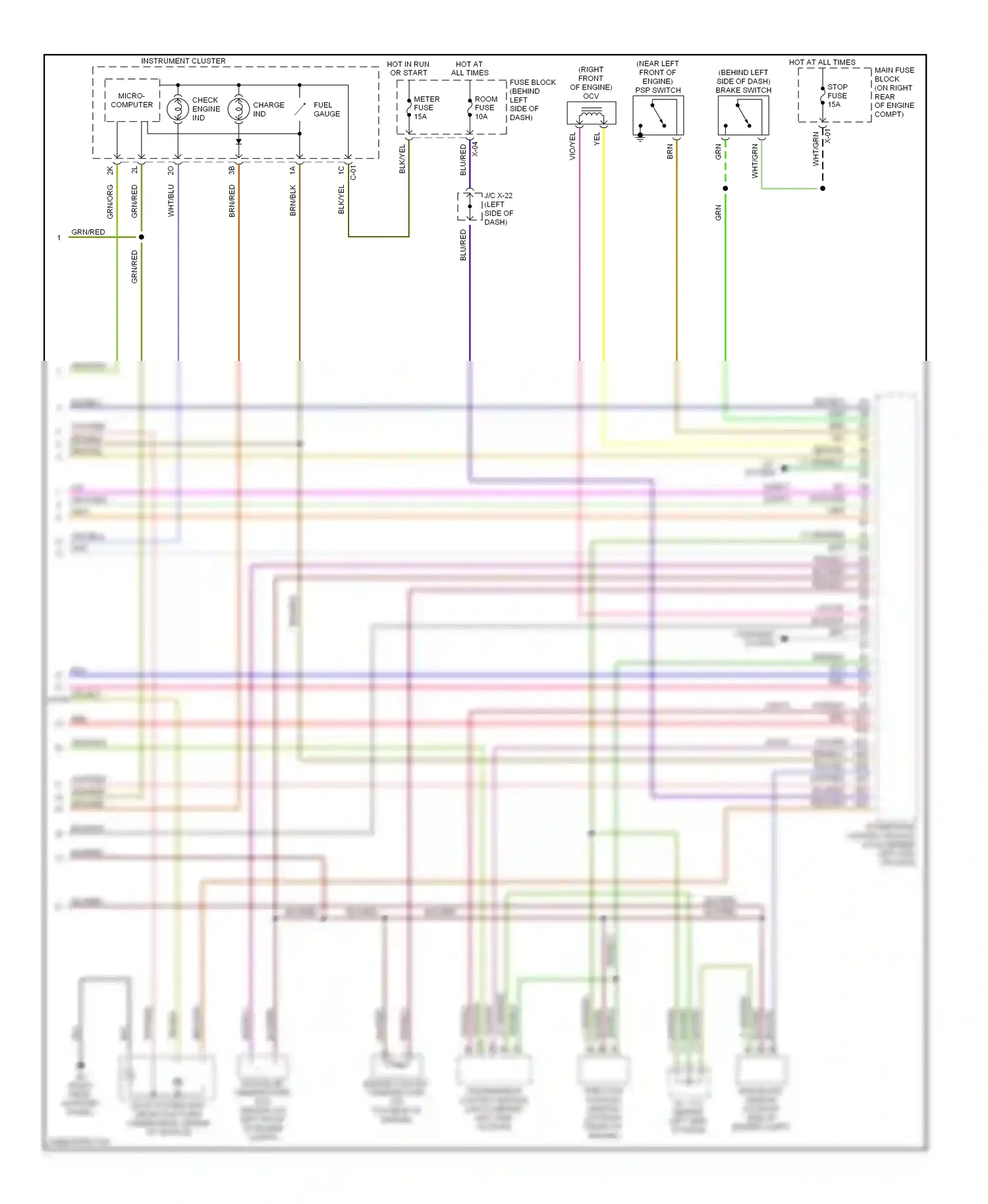 Mazda MX-5 NB facelift (2001-2005) check engine ind wiring diagram  (1 of 1)