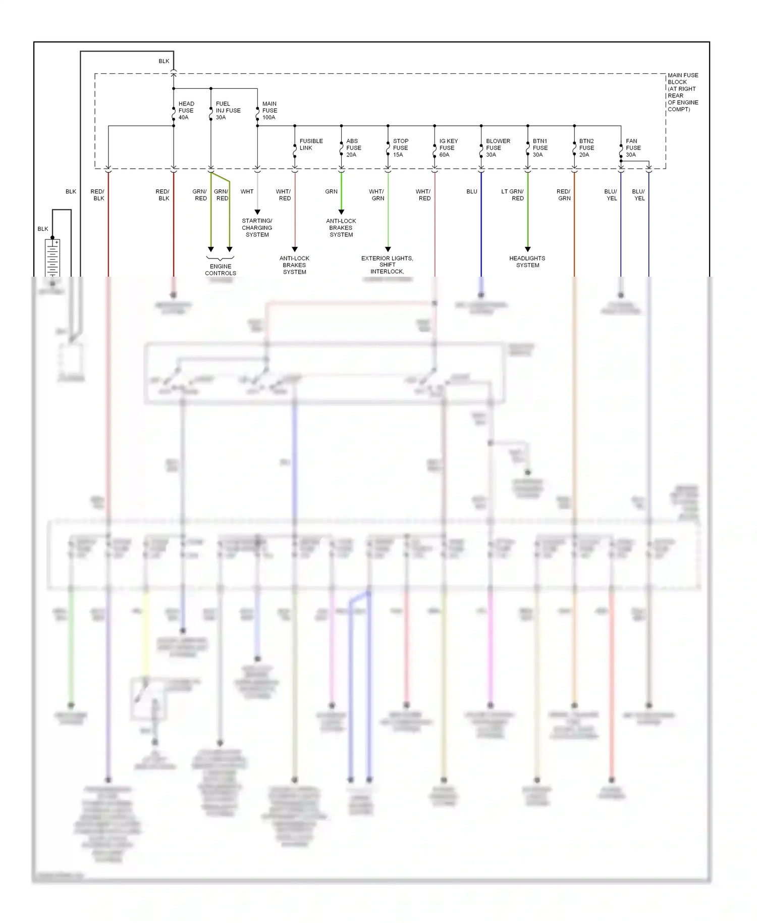 Mazda MX-5 NB facelift (2001-2005) engine controls system wiring diagram  (5 of 5)